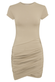 Baylee Recycled Nylon Mini Dress -Taupe