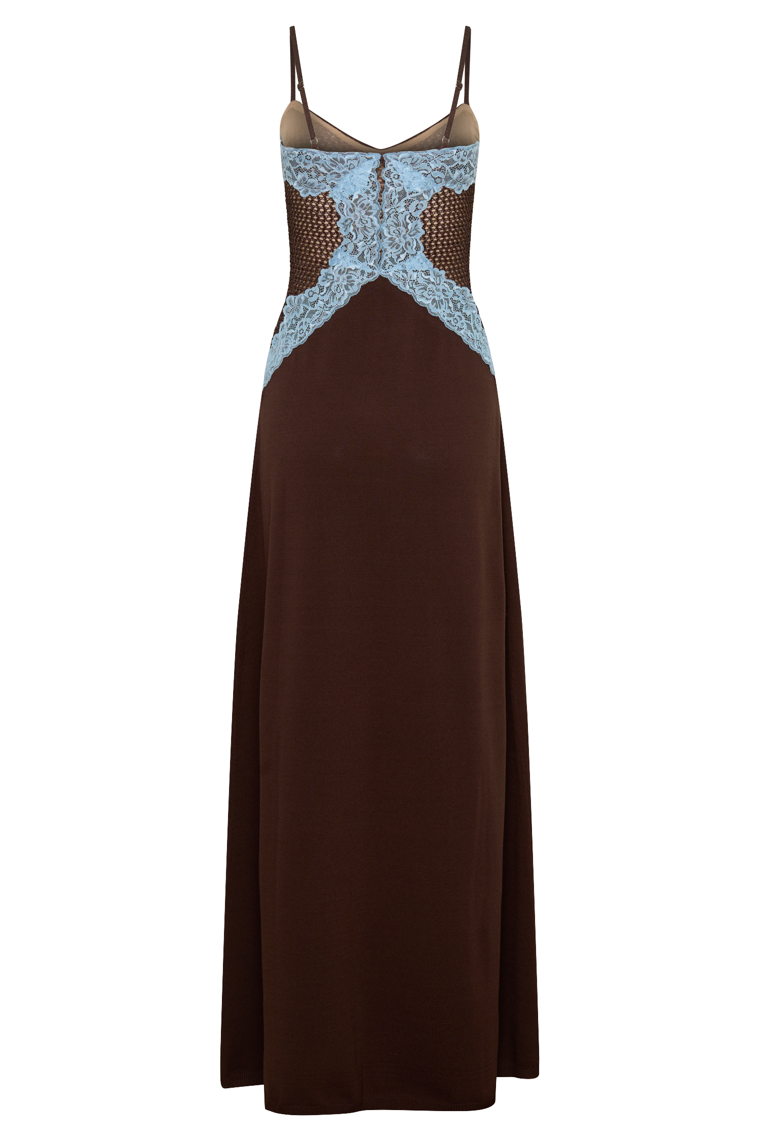 out from under bra lace trim maxi dress Women's Bra-Free Lace-Trim Flowy Maxi Dress | Women's Clearance