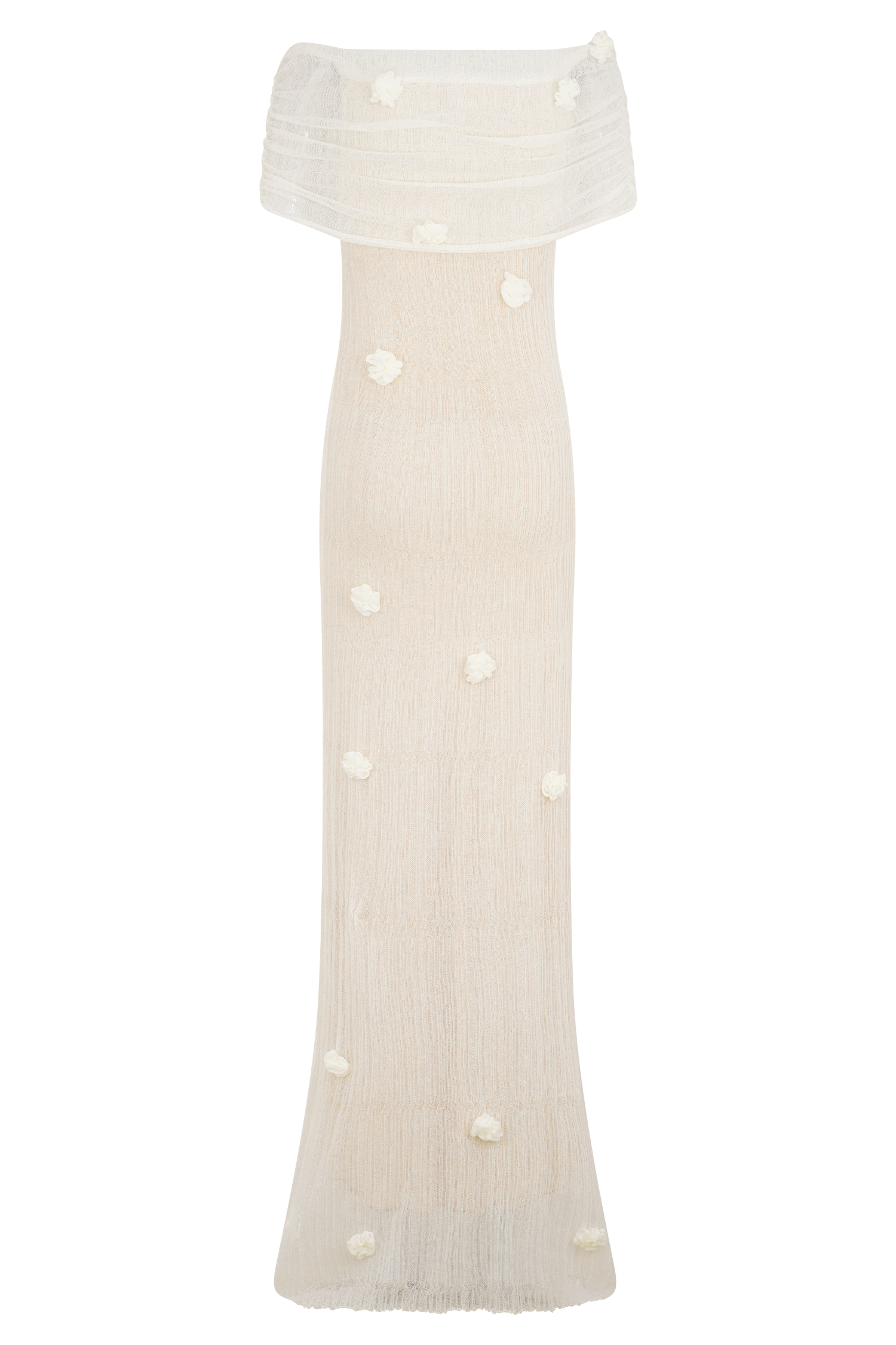 Brynn Orchid Knit Maxi Dress - Ivory | MESHKI US Brynn Orchid Knit Maxi Dress - Ivory | MESHKI US