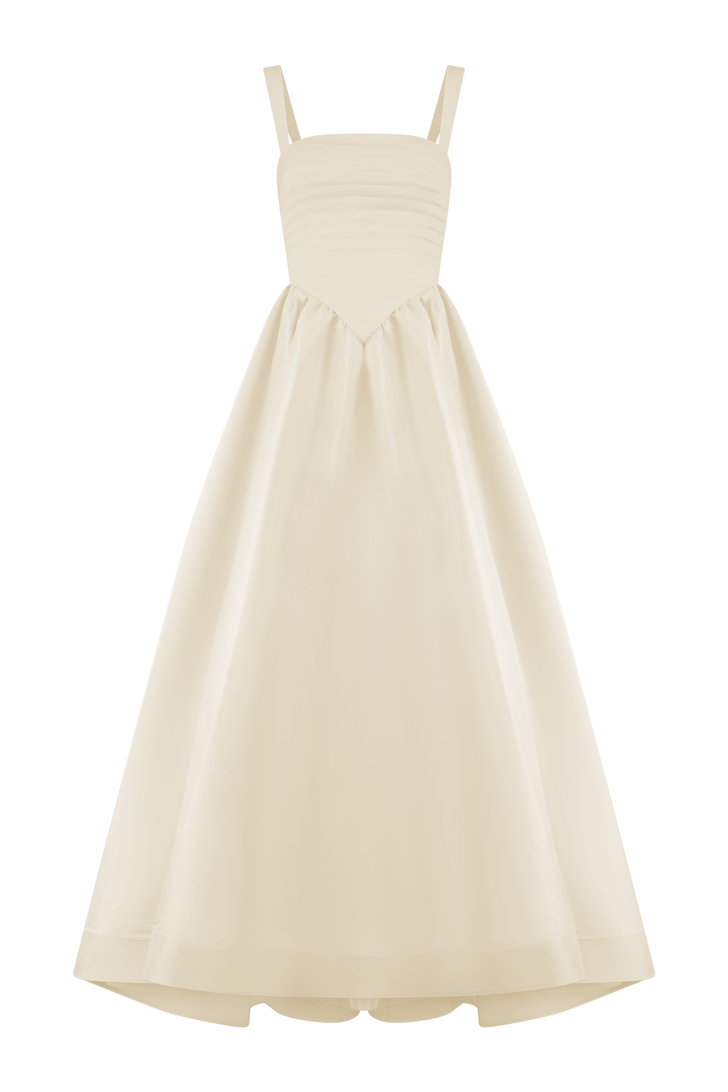 Carla Ruched Gown / Cream Ivory | MESHKI