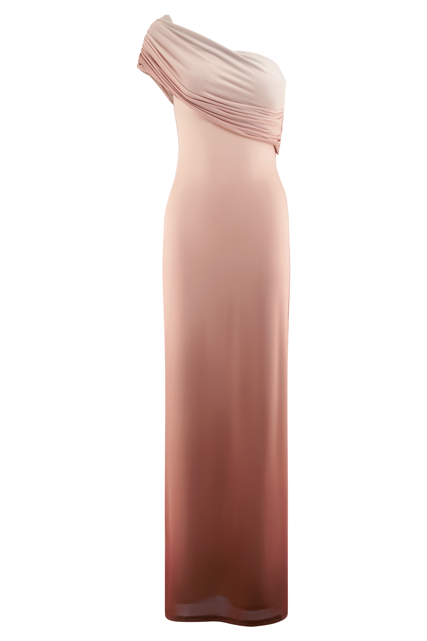 Cassandra Off Shoulder Slinky Maxi Dress - Neutral Ombre | MESHKI US Cassandra Off Shoulder Slinky Maxi Dress - Neutral Ombre | MESHKI US