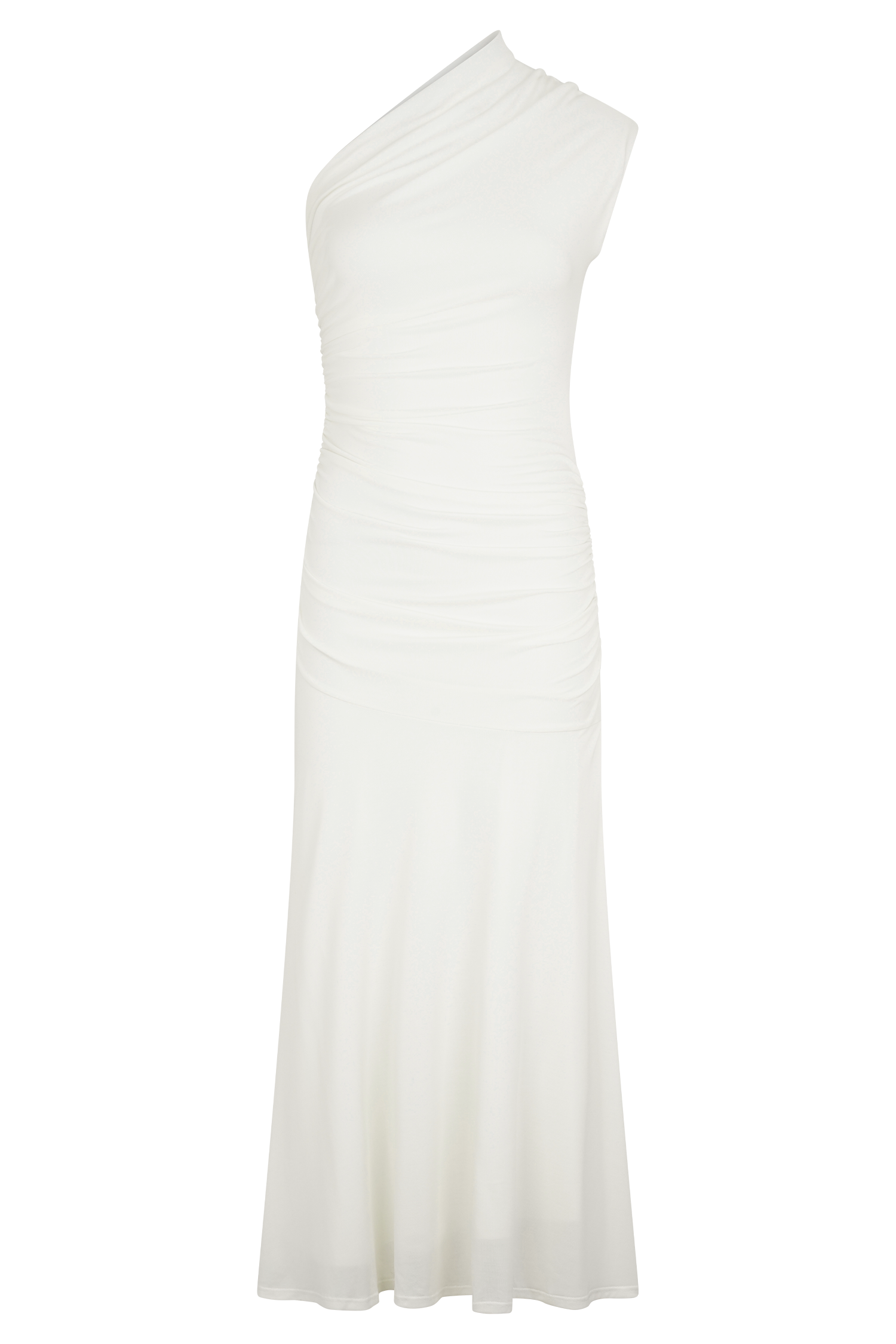Chloe Peached Jersey One Shoulder Midi Dress / Ivory | MESHKI | 3XL Chloe Peached Jersey One Shoulder Midi Dress / Ivory | MESHKI | 3XL