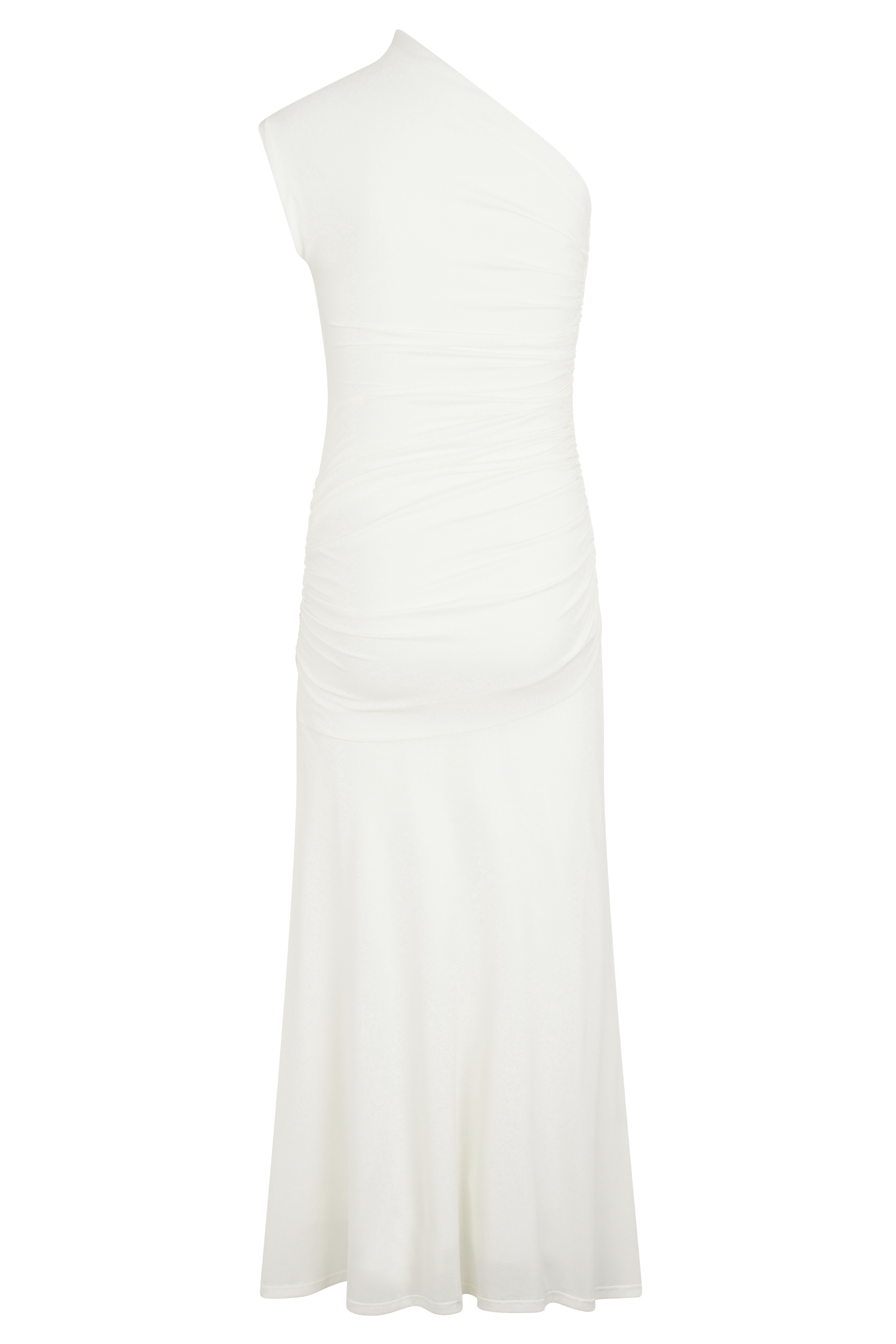 Chloe Peached Jersey One Shoulder Midi Dress / Ivory | MESHKI | 3XL Chloe Peached Jersey One Shoulder Midi Dress / Ivory | MESHKI | 3XL