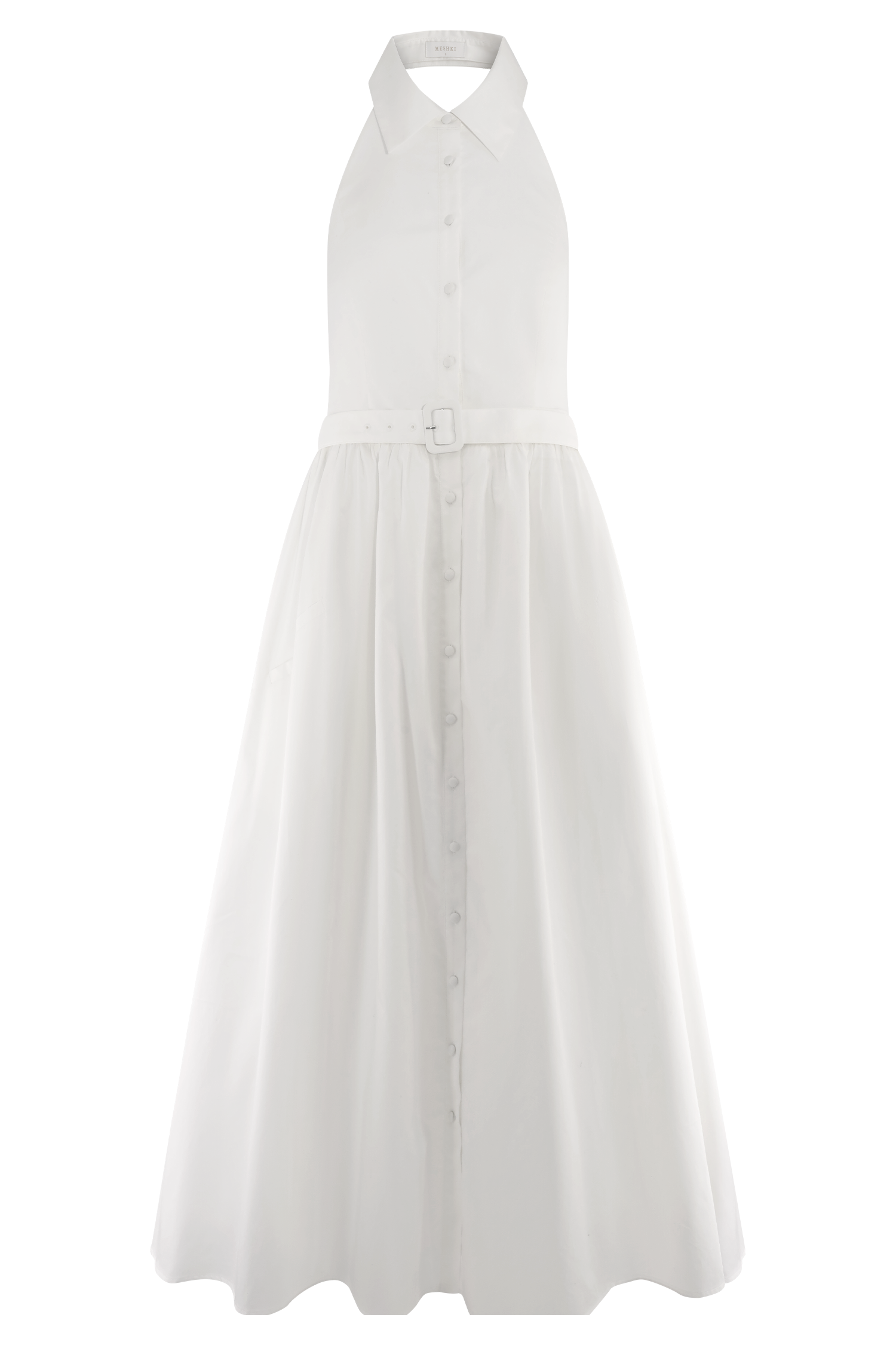 Cindy Collared Midi Dress / White | MESHKI
