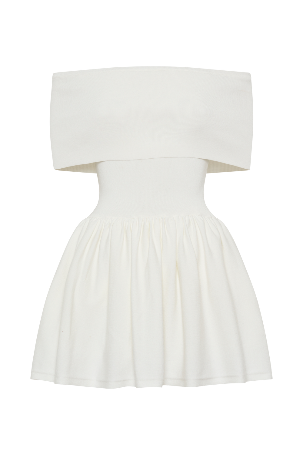 Lydia Off Shoulder Knit Mini Dress - White