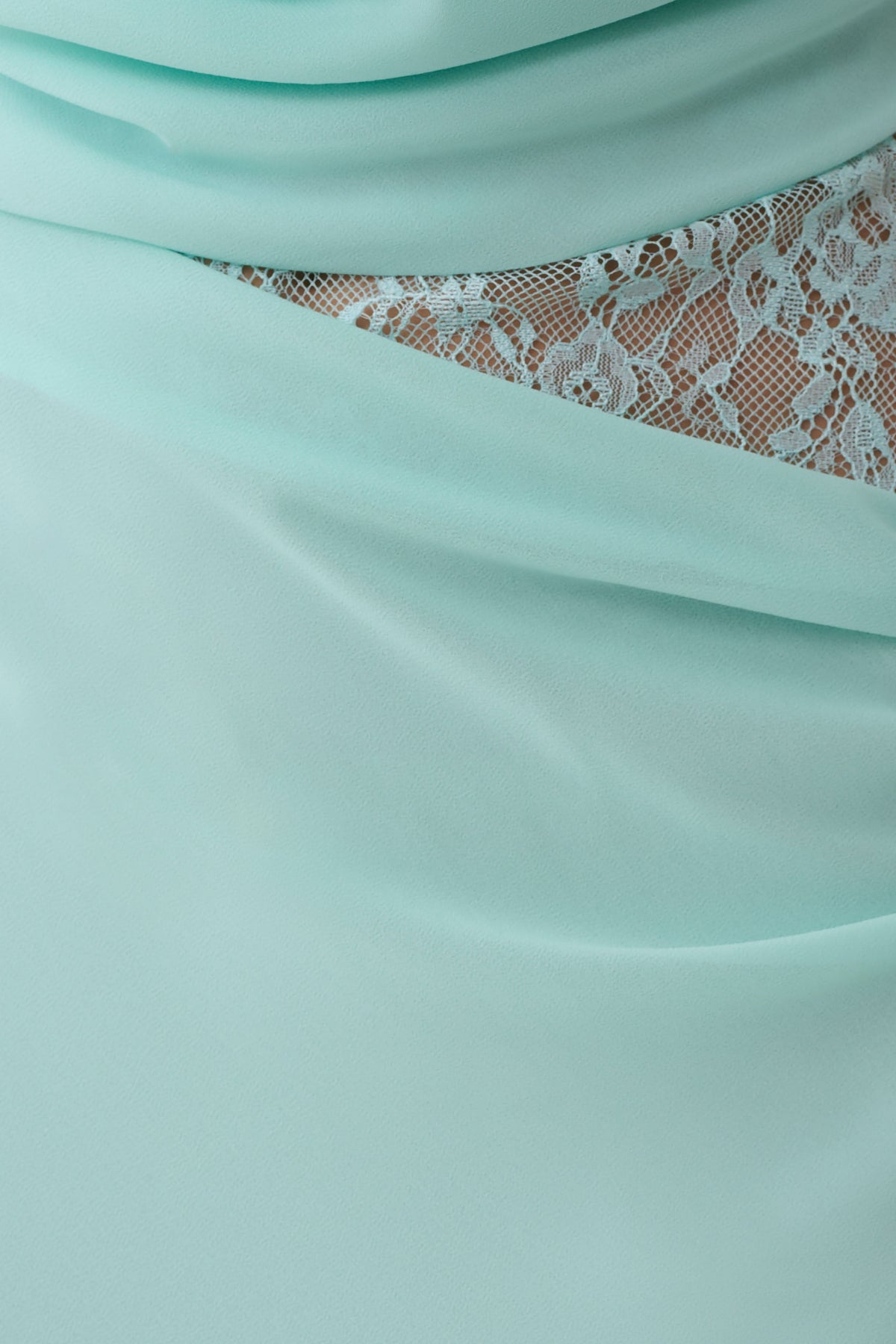 Arra Chiffon And Lace Halter Maxi Dress - Cyan Blue #5