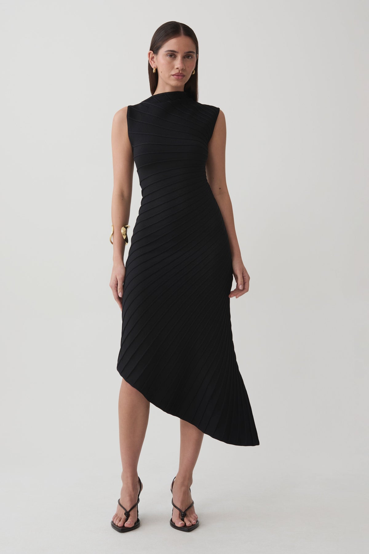 Milasandra Pleated Knit Dress - Black #4