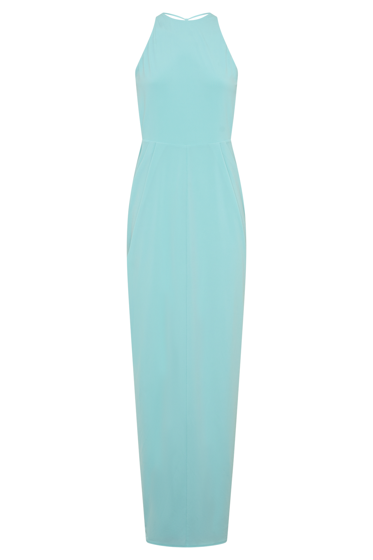 Bahari Low Back Halter Maxi Dress - Aqua Blue
