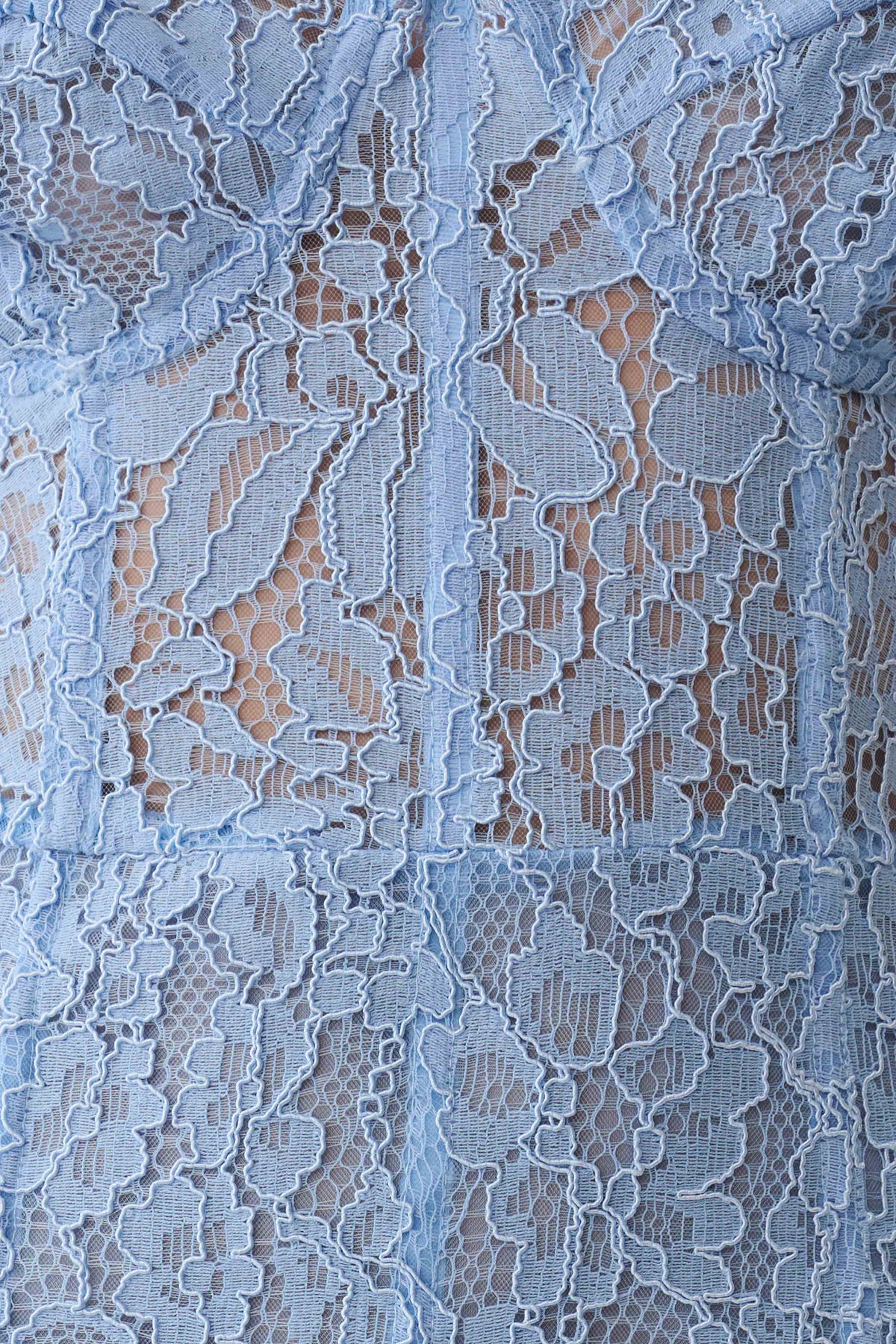 Ottilie Lace And Mesh Midi Dress - Sky Blue #5