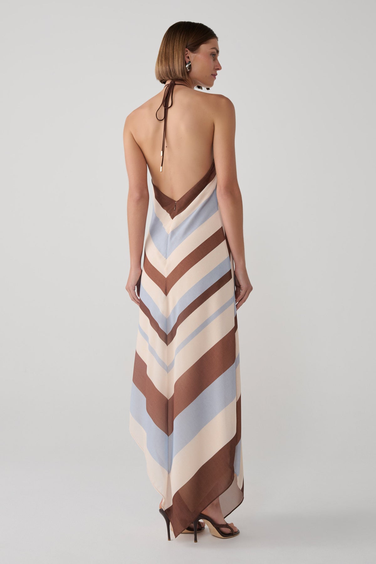 Hope Halter Midi Dress - Blue Stripe #4