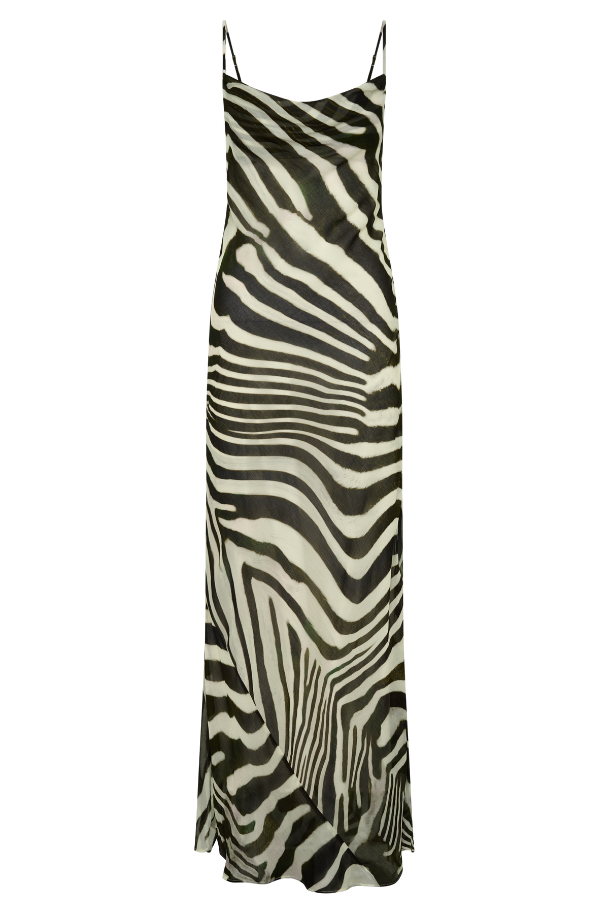 Zoe Cowl Front Printed Maxi Dress - Zebra Print