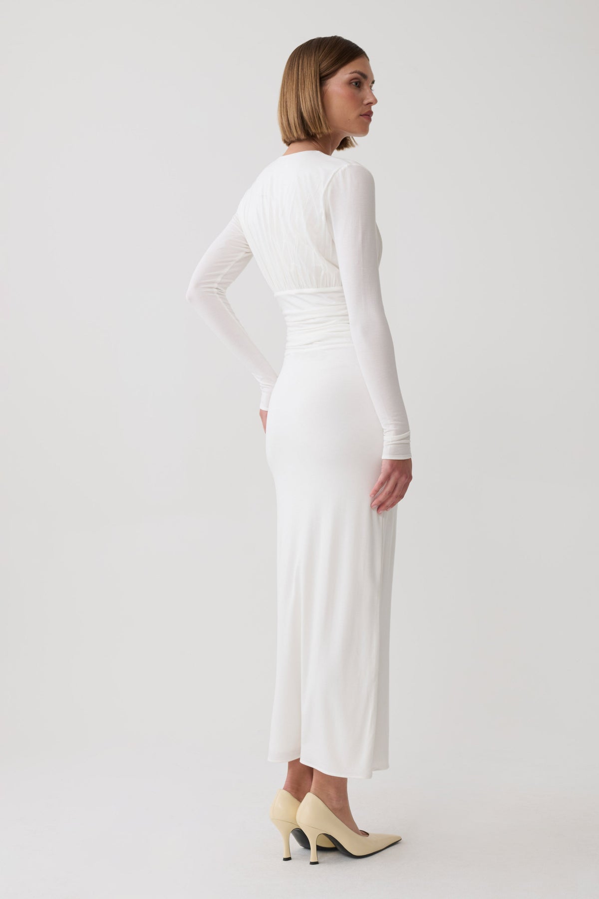 Drusilla Long Sleeve Modal Maxi Dress - White