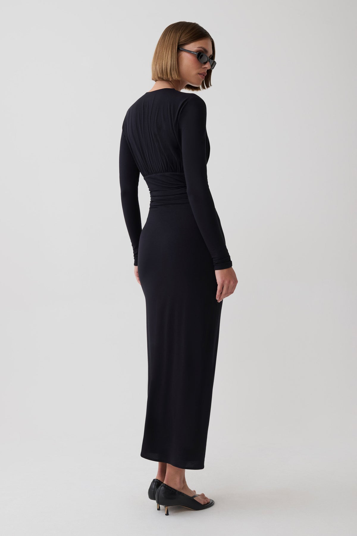 Drusilla Long Sleeve Modal Maxi Dress - Black #2