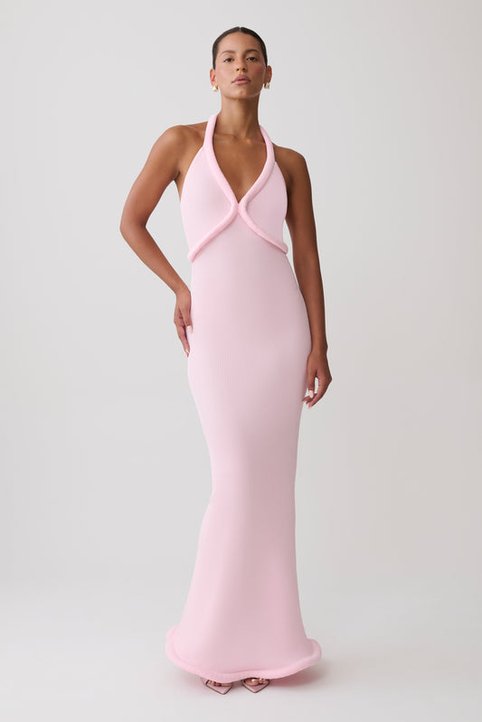 Jennifer Tubular Knit Maxi Dress - Candy Pink