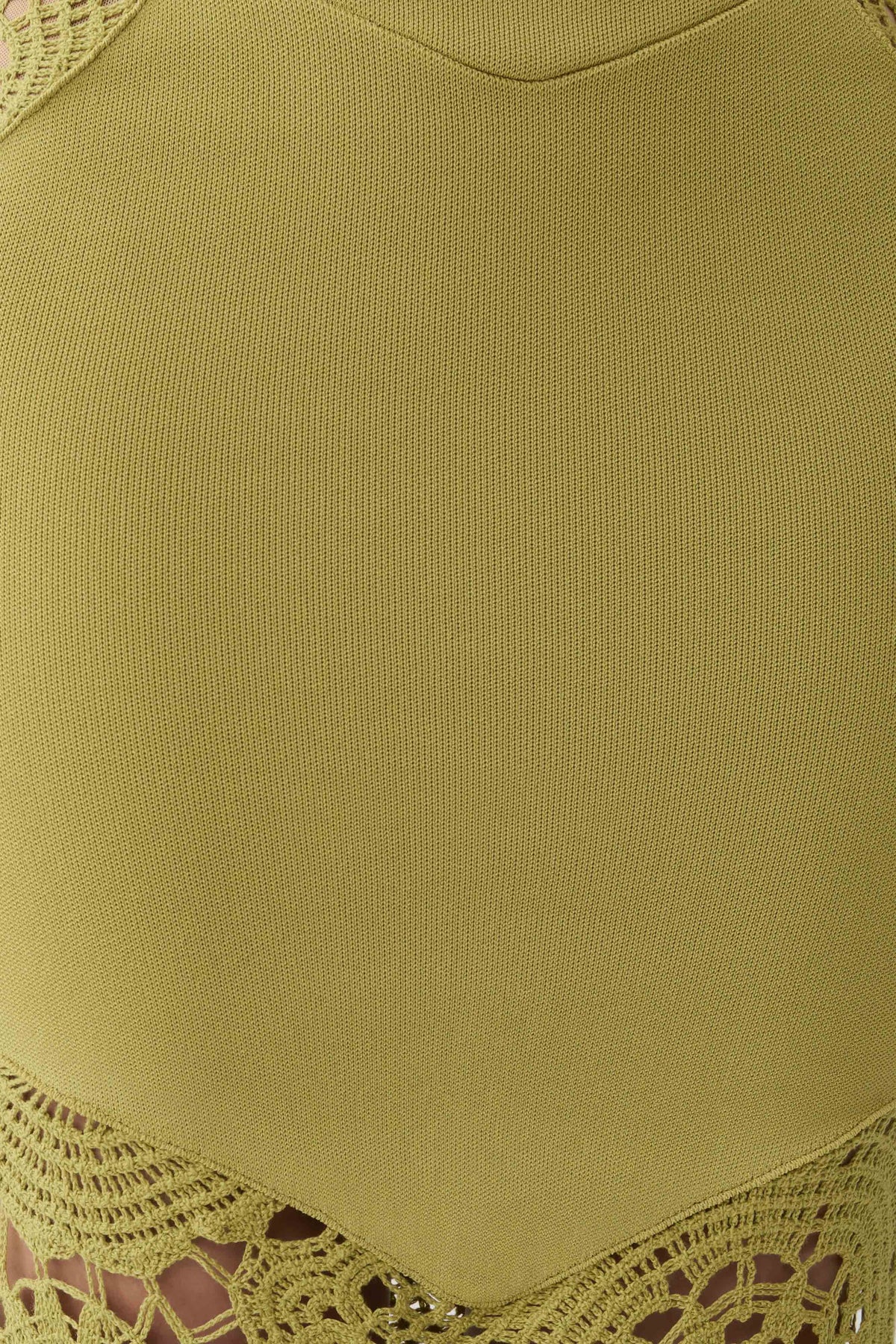 Clare Crochet Knit Maxi Dress - Chartreuse #7