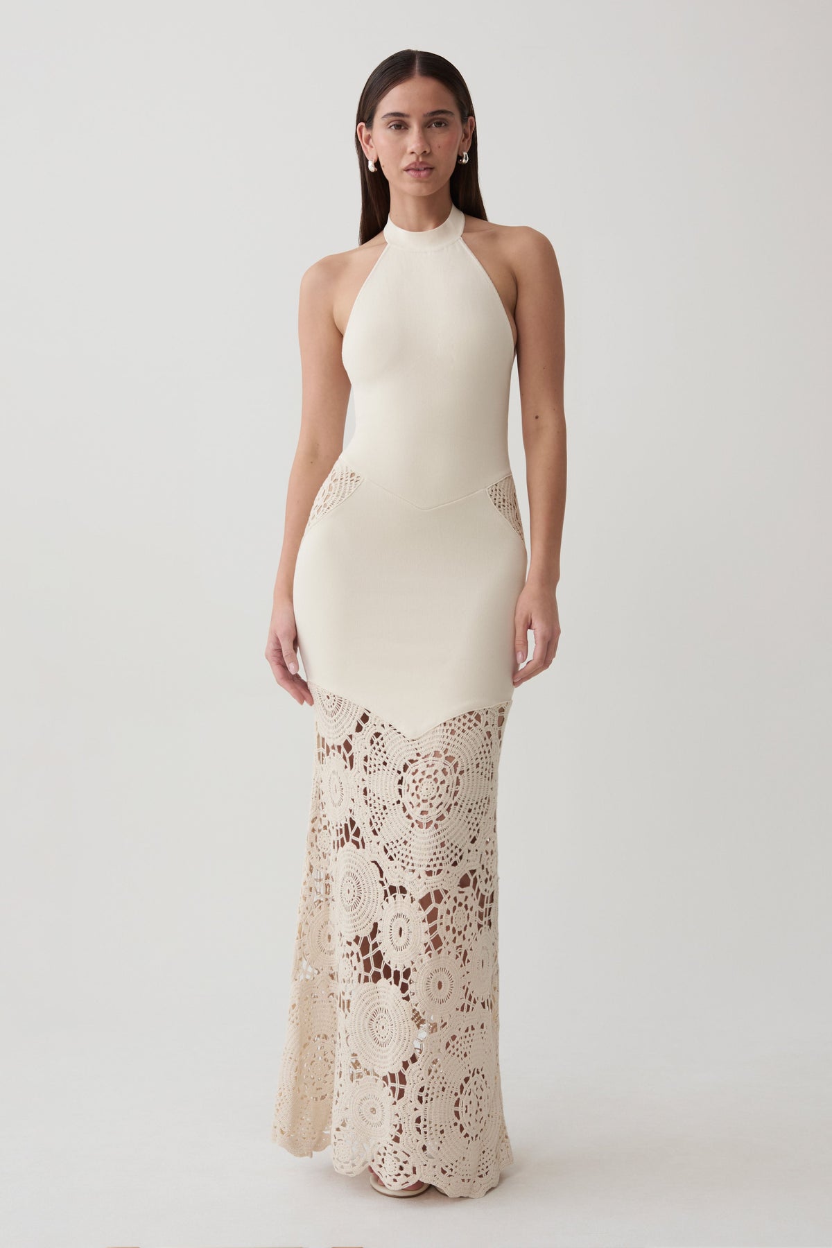 Clare Crochet Knit Maxi Dress - Ivory #5