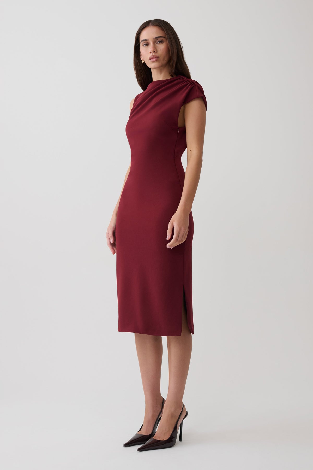 Gloom Midi Dress - Wine #4