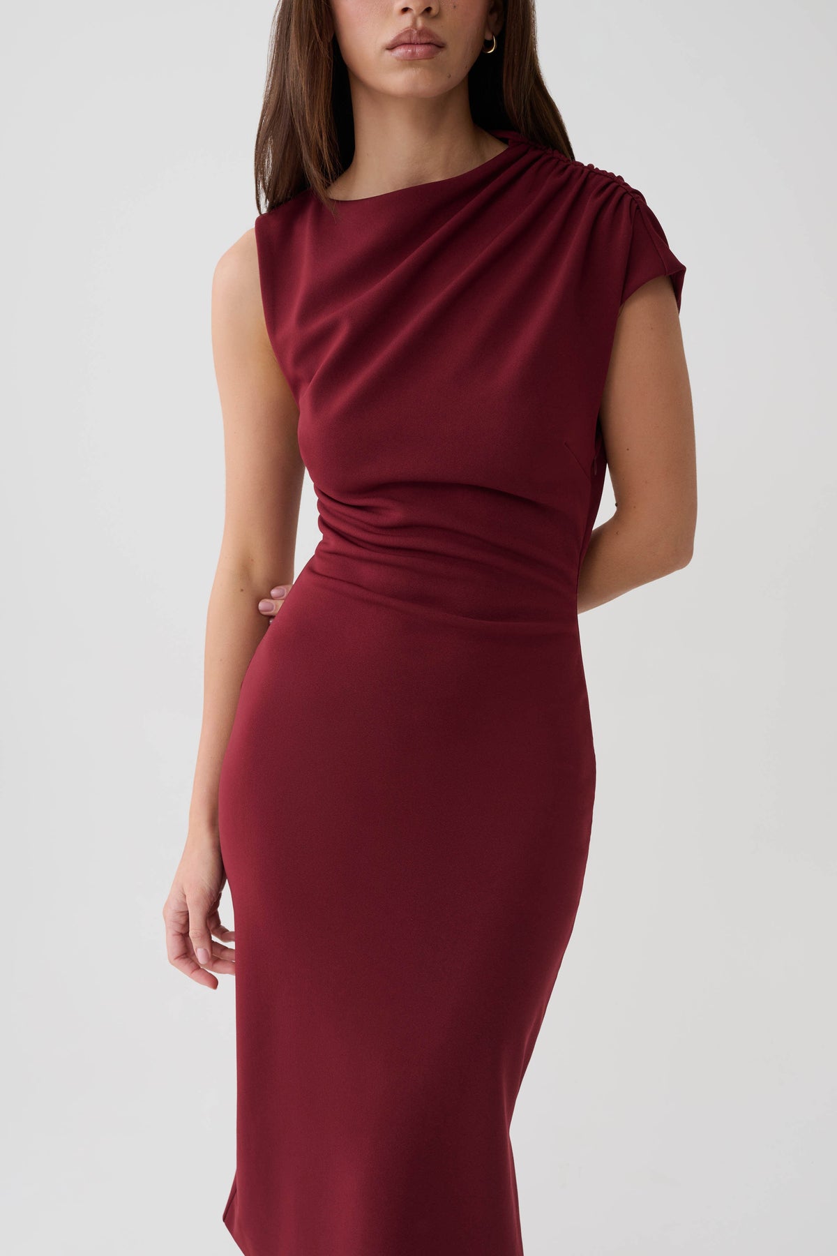 Gloom Midi Dress - Wine #3