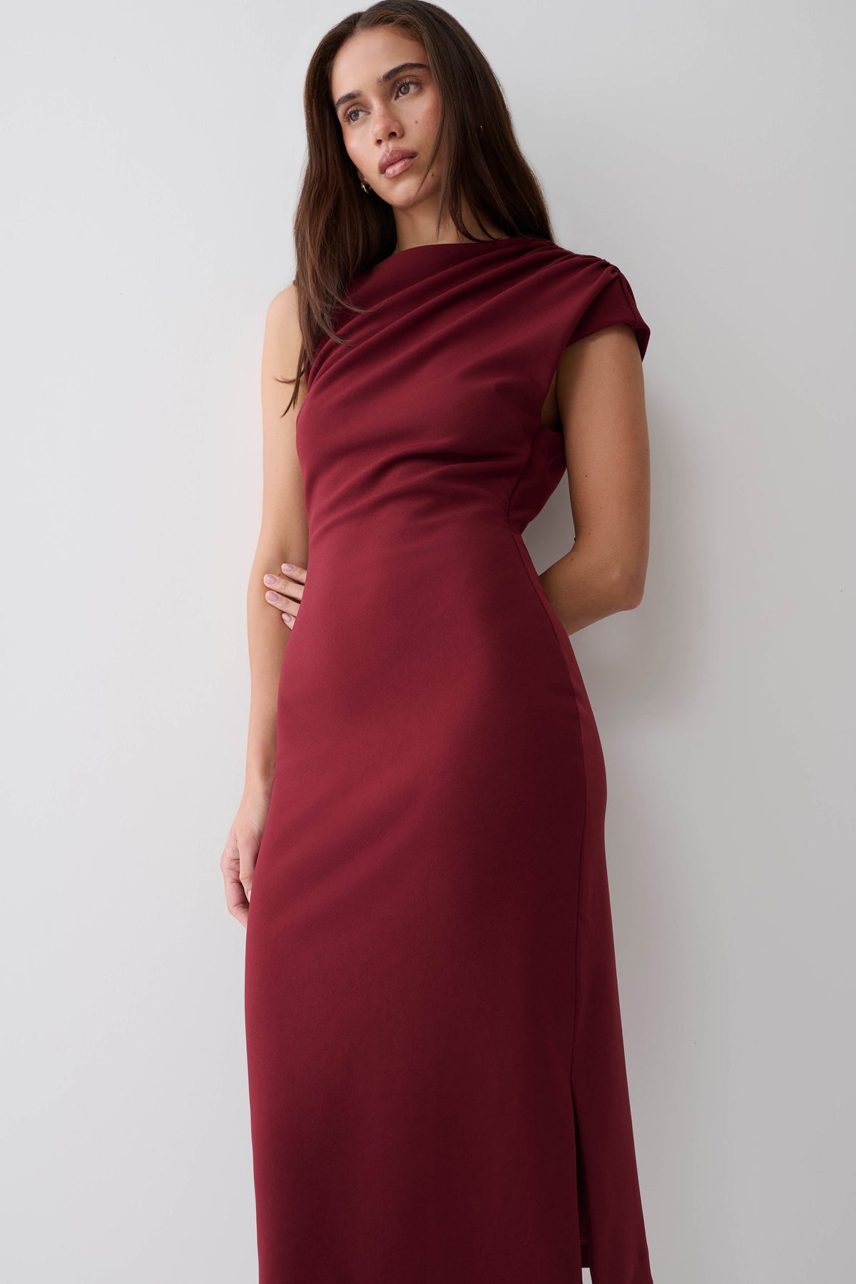 Gloom Midi Dress - Wine #6