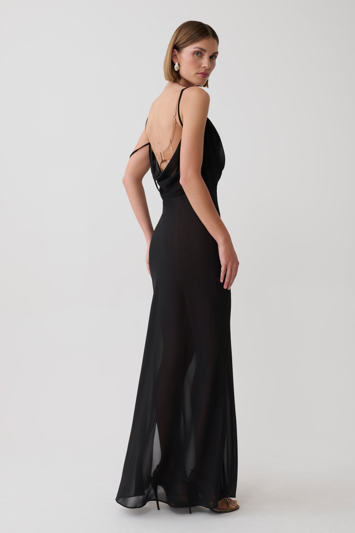 Alexandra Layered Chiffon Maxi Dress - Black #3