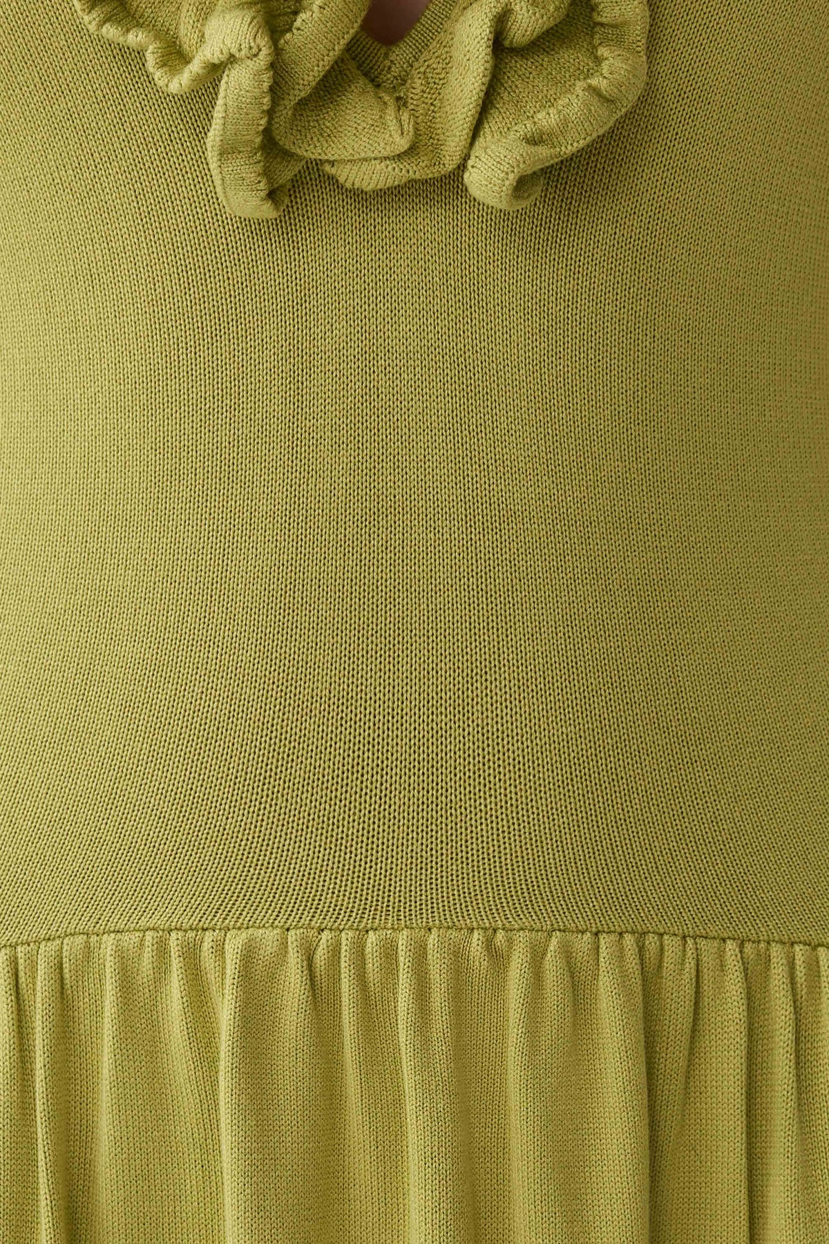 Tayler Ruffle Knit Maxi Dress - Chartreuse #5