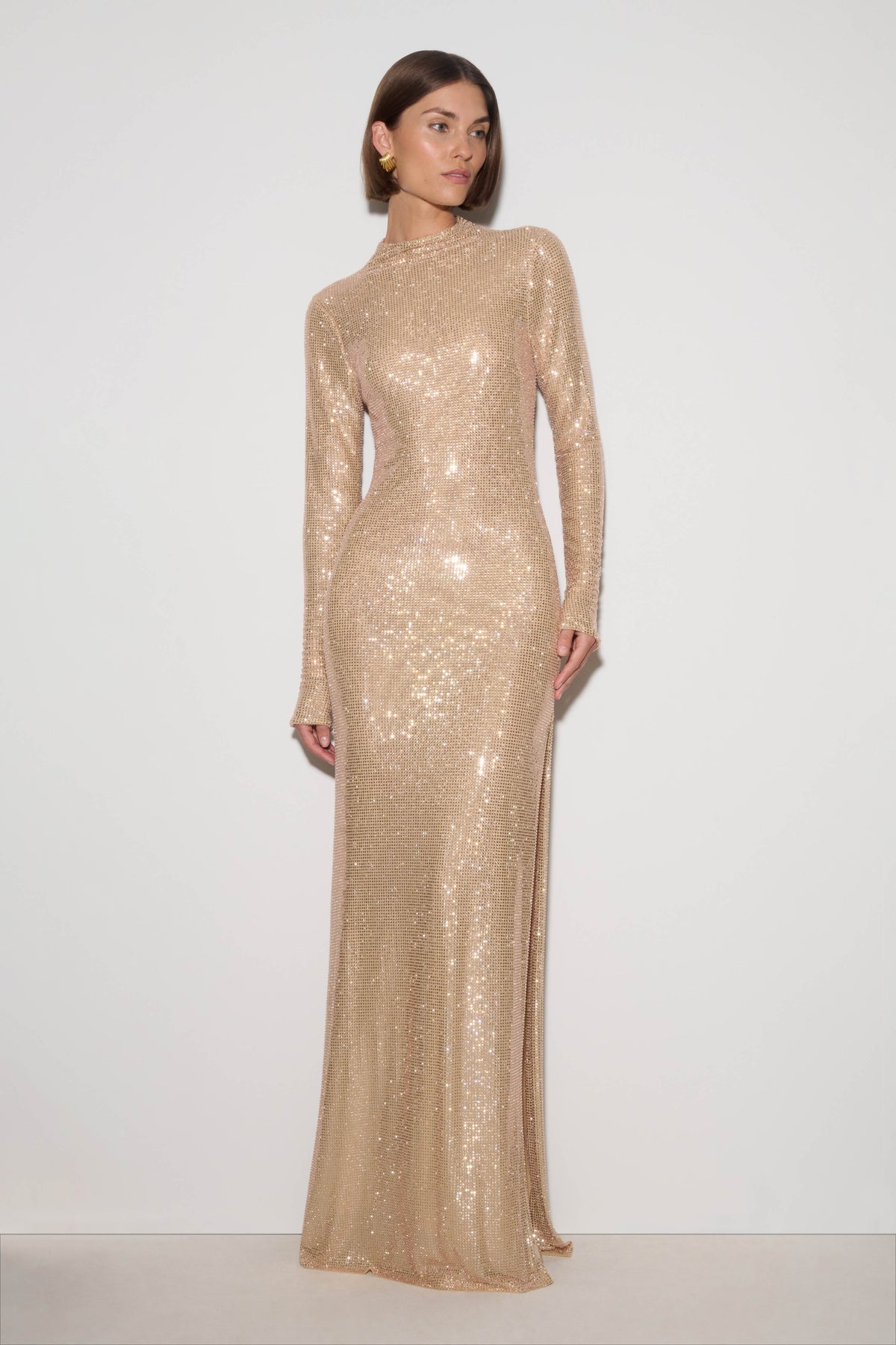Elani Diamante Maxi Dress - Blush
