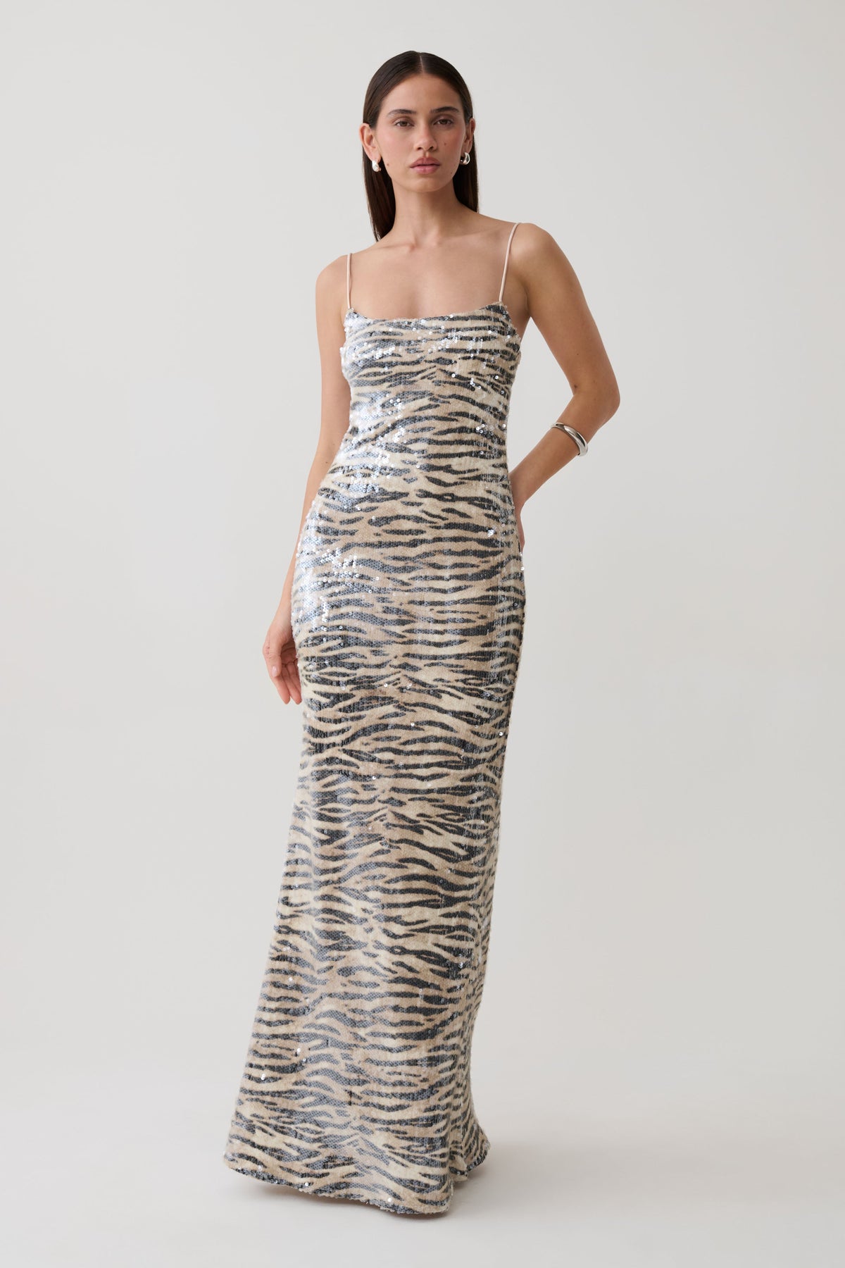 Deborah Sequin Maxi Dress - Zebra Print #4