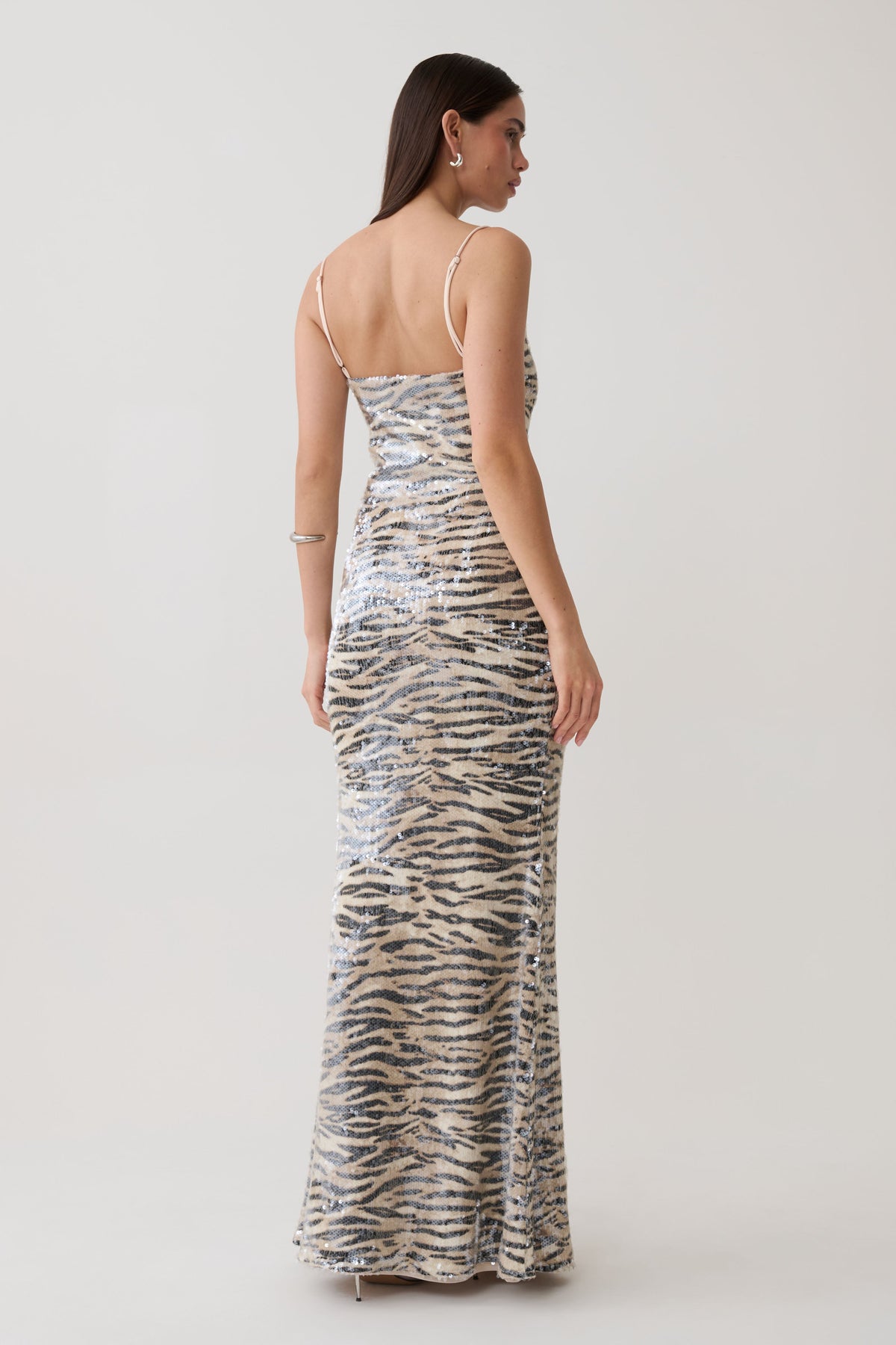 Deborah Sequin Maxi Dress - Zebra Print #2