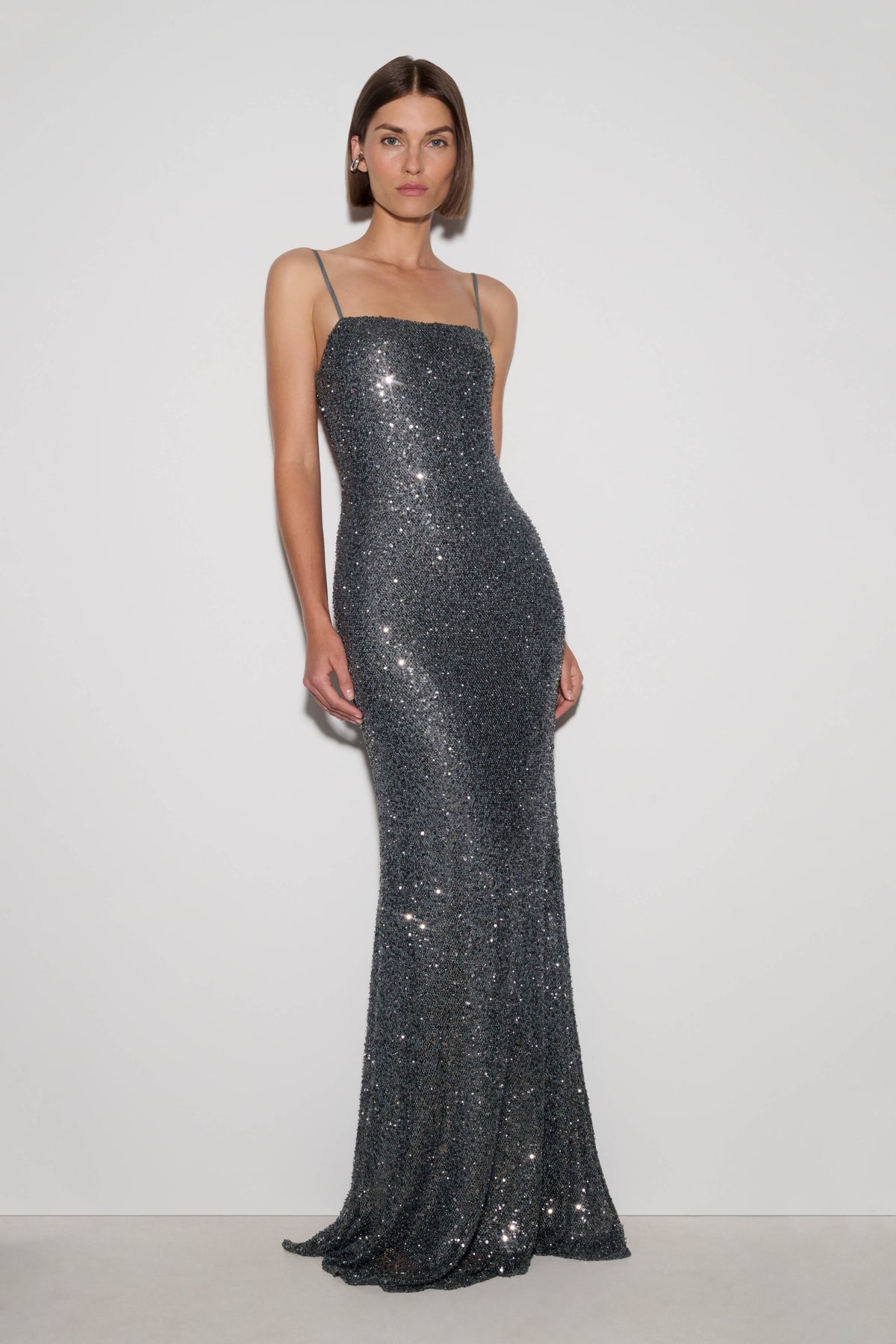 Alyah Beaded Sheer Maxi Dress - Charcoal #4