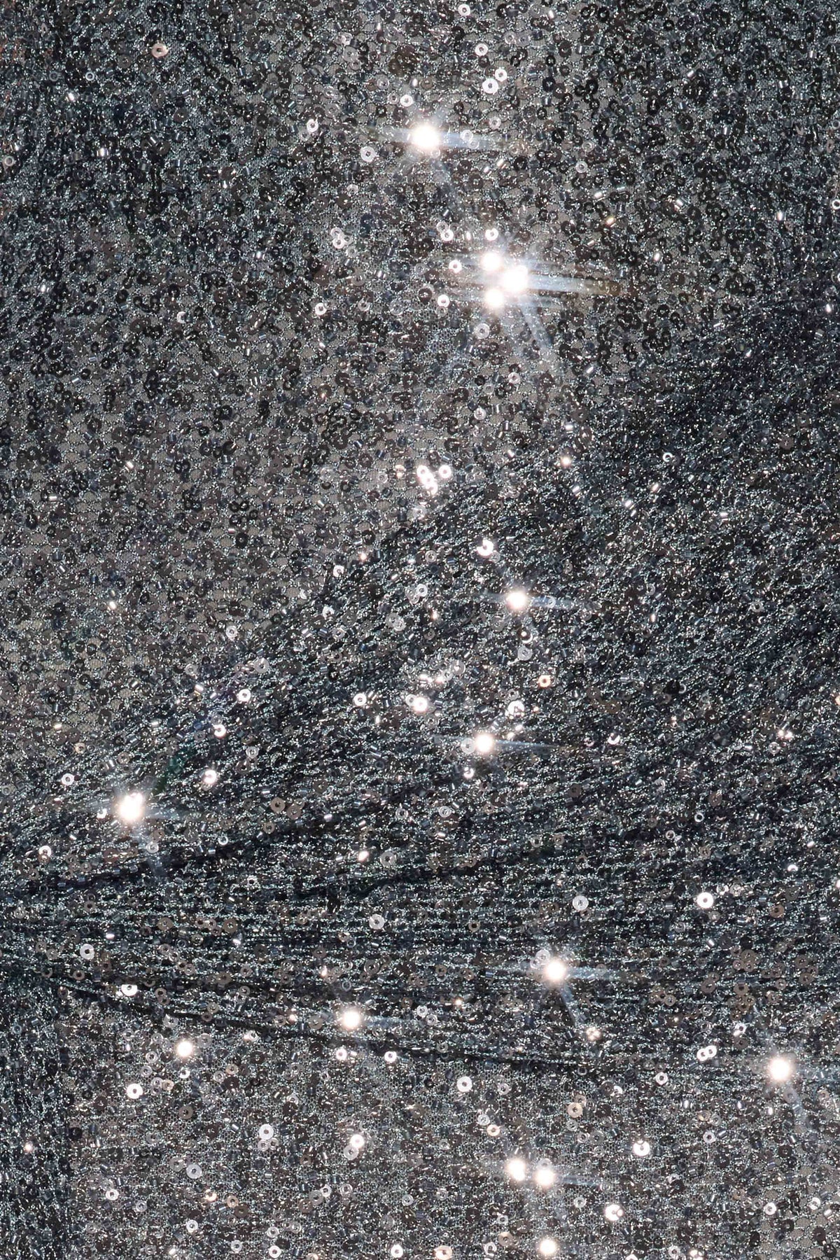 Alison Beaded Sheer Cowl Mini Dress - Charcoal #7