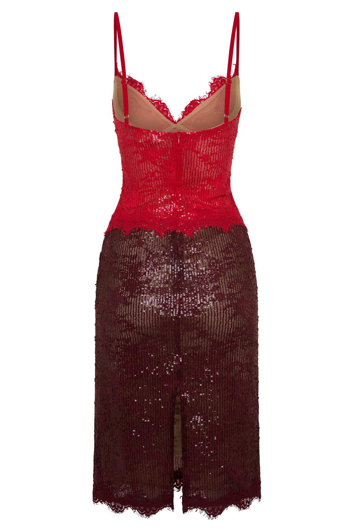 Jaimee Lace Midi Dress - Red #7