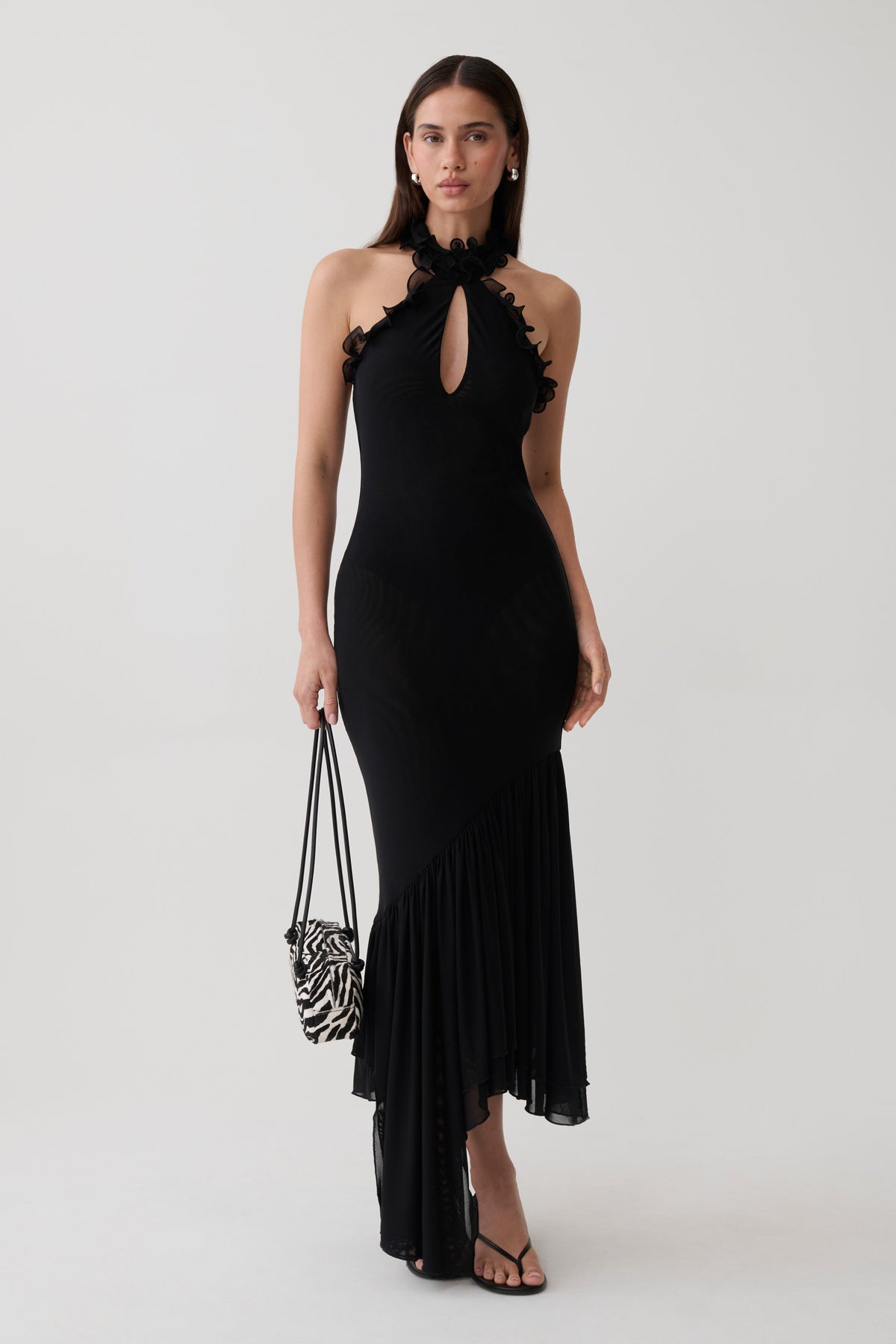 Maisey Mesh Midi Dress - Black #4