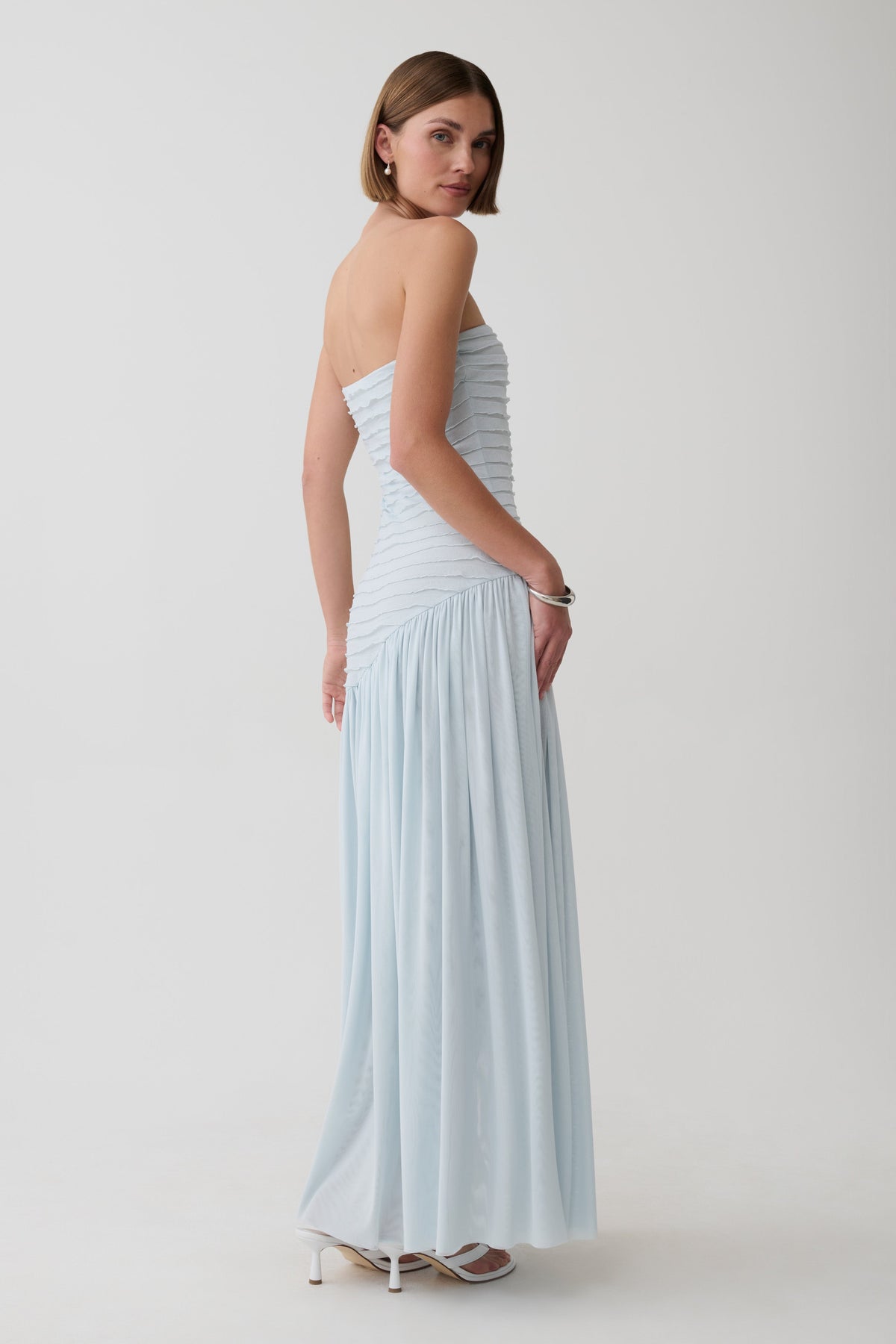 Ciara Frilled Bodice Maxi Dress - Sky Blue #3