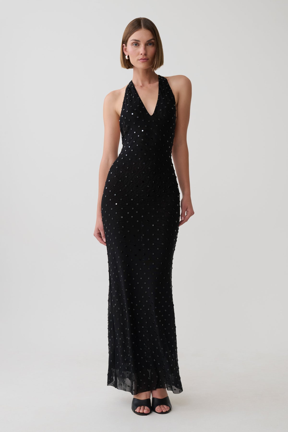 Valentine Diamante Maxi Dress - Black #5