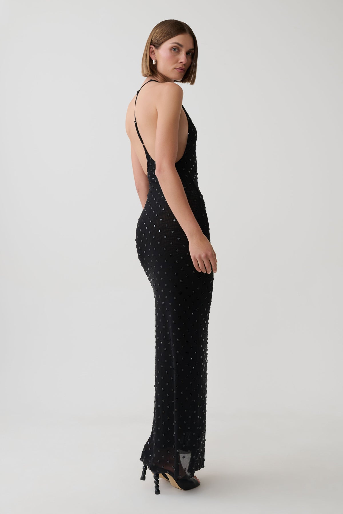 Valentine Diamante Maxi Dress - Black #2