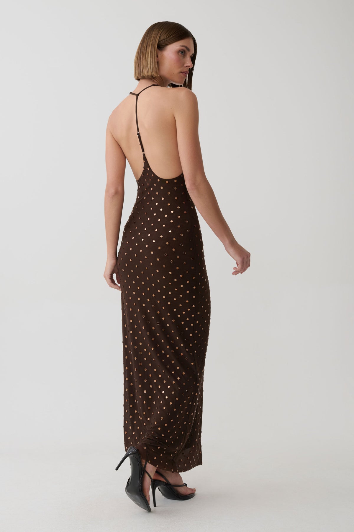 Valentine Diamante Maxi Dress - Chocolate #4