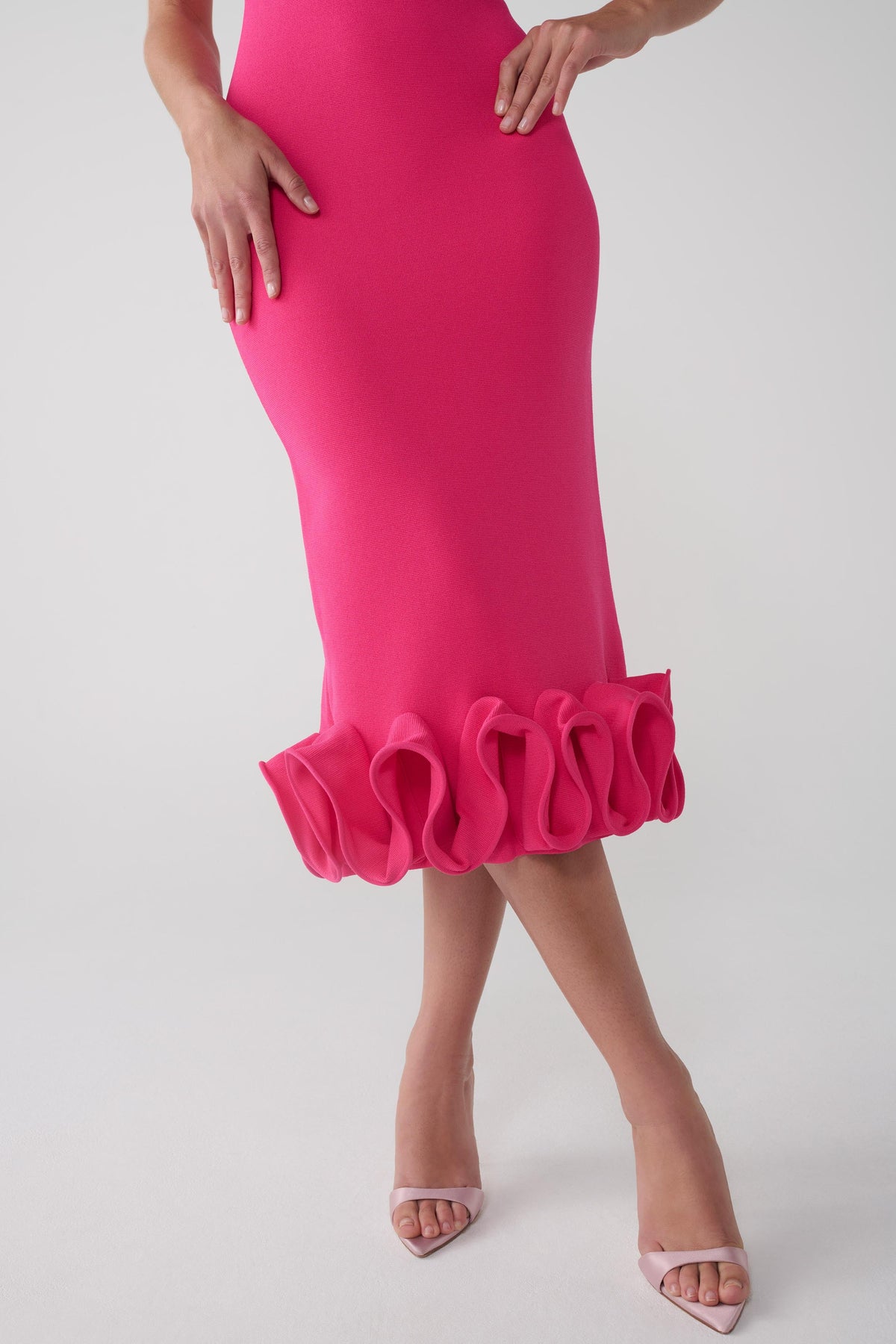 Wendy Wire Hem Knit Midi Dress - Fuschia #4