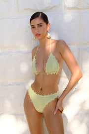 Sadie Pearl Knit Bikini Bottom - Seafoam Green