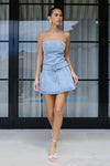 Lee Denim Pleated Mini Dress - Vintage Blue