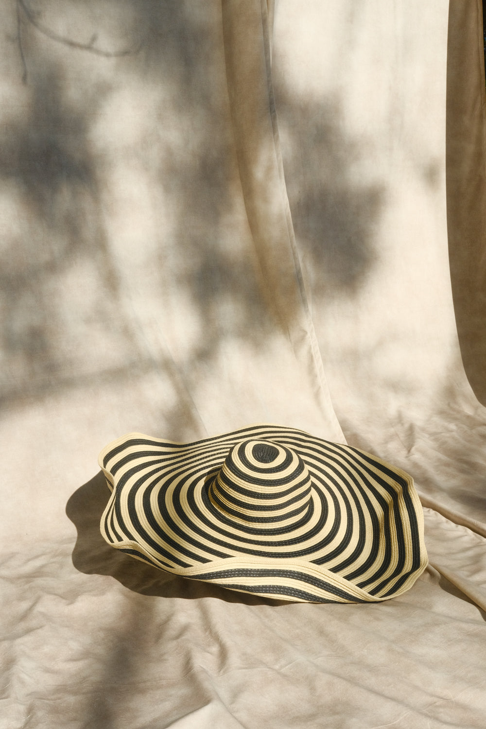 Cecil Straw Maxi Hat - Black And Neutral Stripe #3