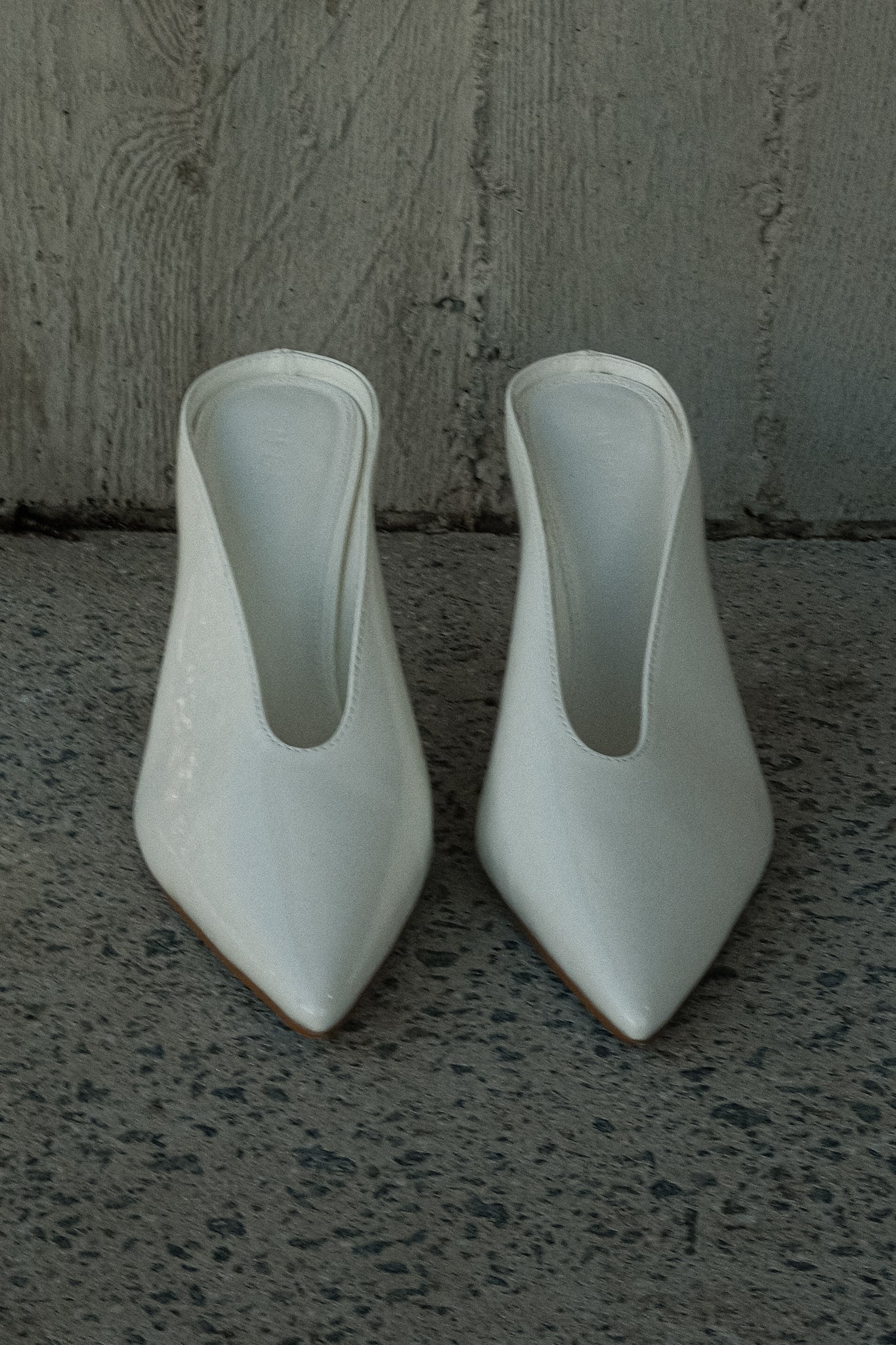 Emerson Patent Faux Leather Point Heel - Ivory #6