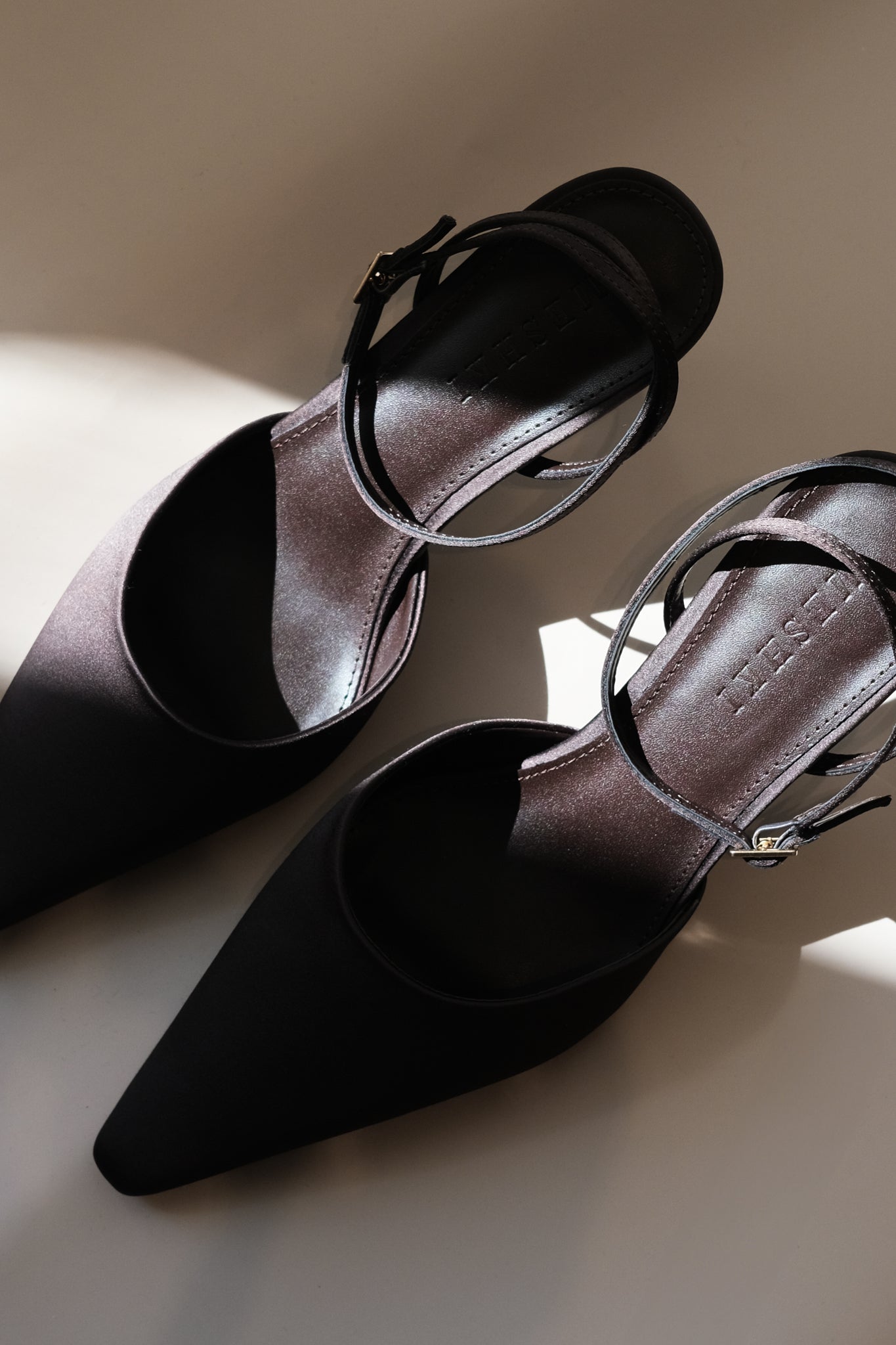 Marley Satin Pointed Heel - Chocolate