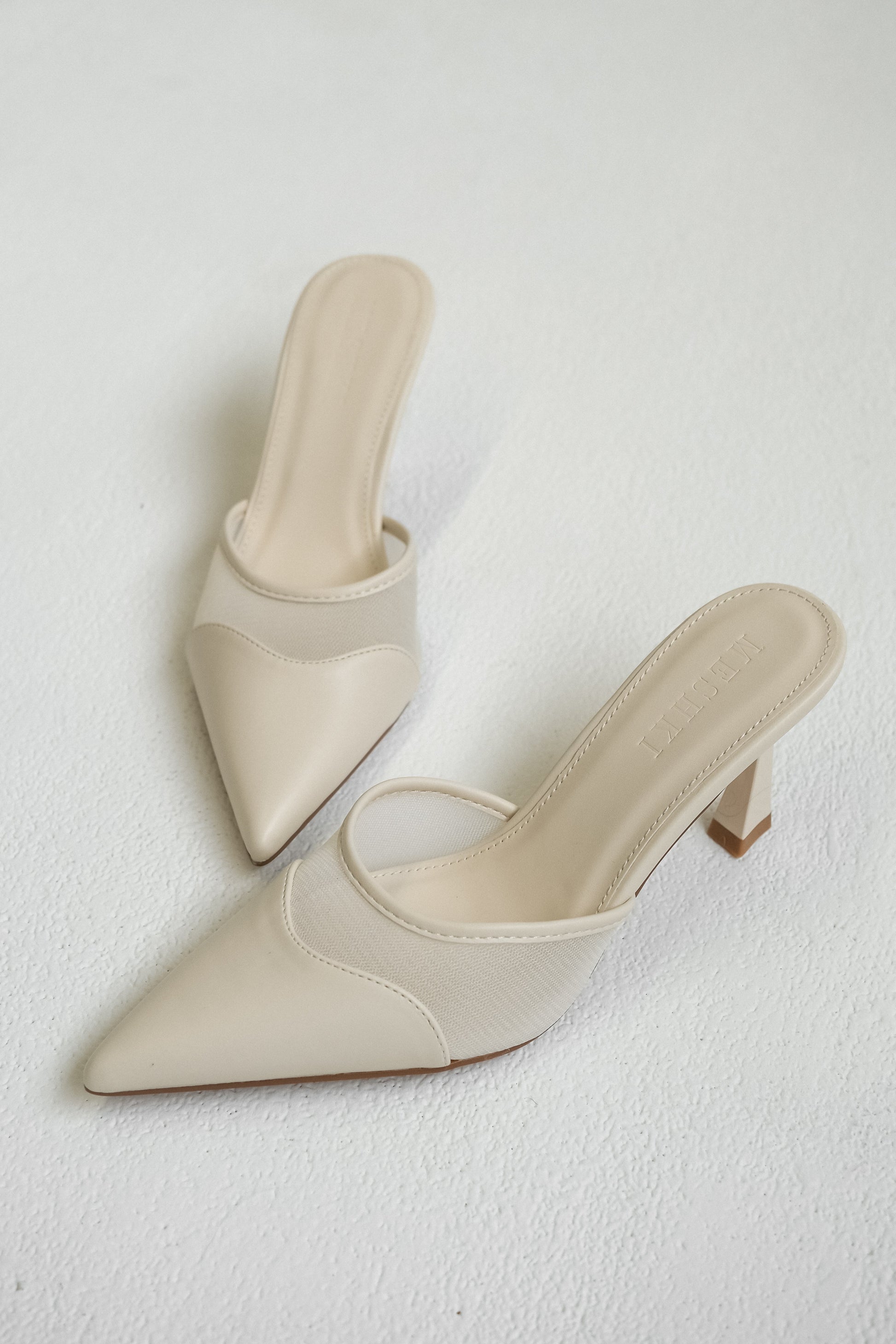 Micah Mesh Pointed Heel - Ivory #2