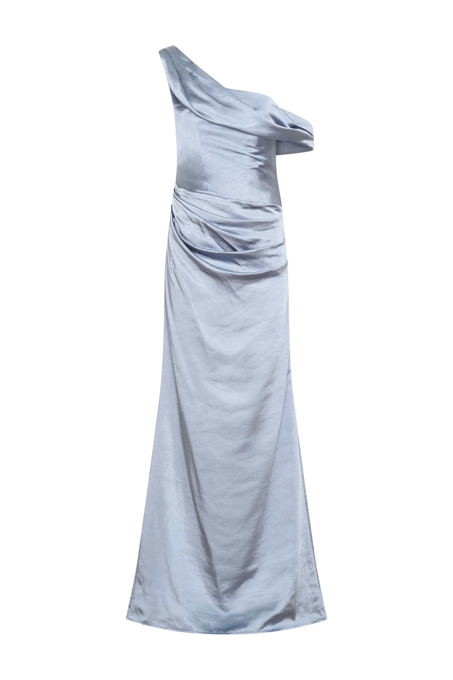 Dalia Off Shoulder Satin Maxi Dress - Frosted Blue | MESHKI US Dalia Off Shoulder Satin Maxi Dress - Frosted Blue | MESHKI US