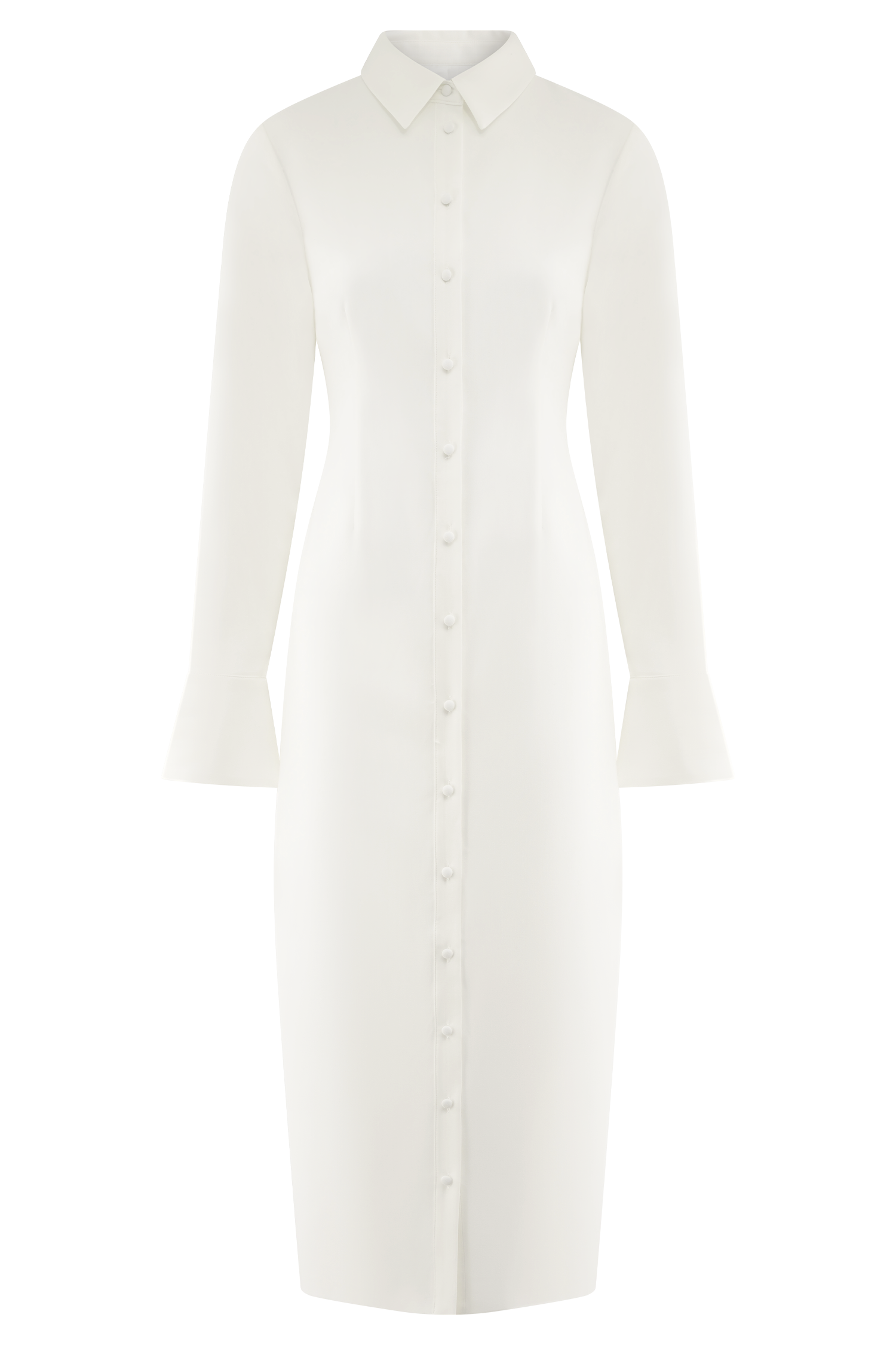 Dorian Fitted Shirt Midi Dress / White | Meshki | XXS Dorian Fitted Shirt Midi Dress / White | Meshki | XXS