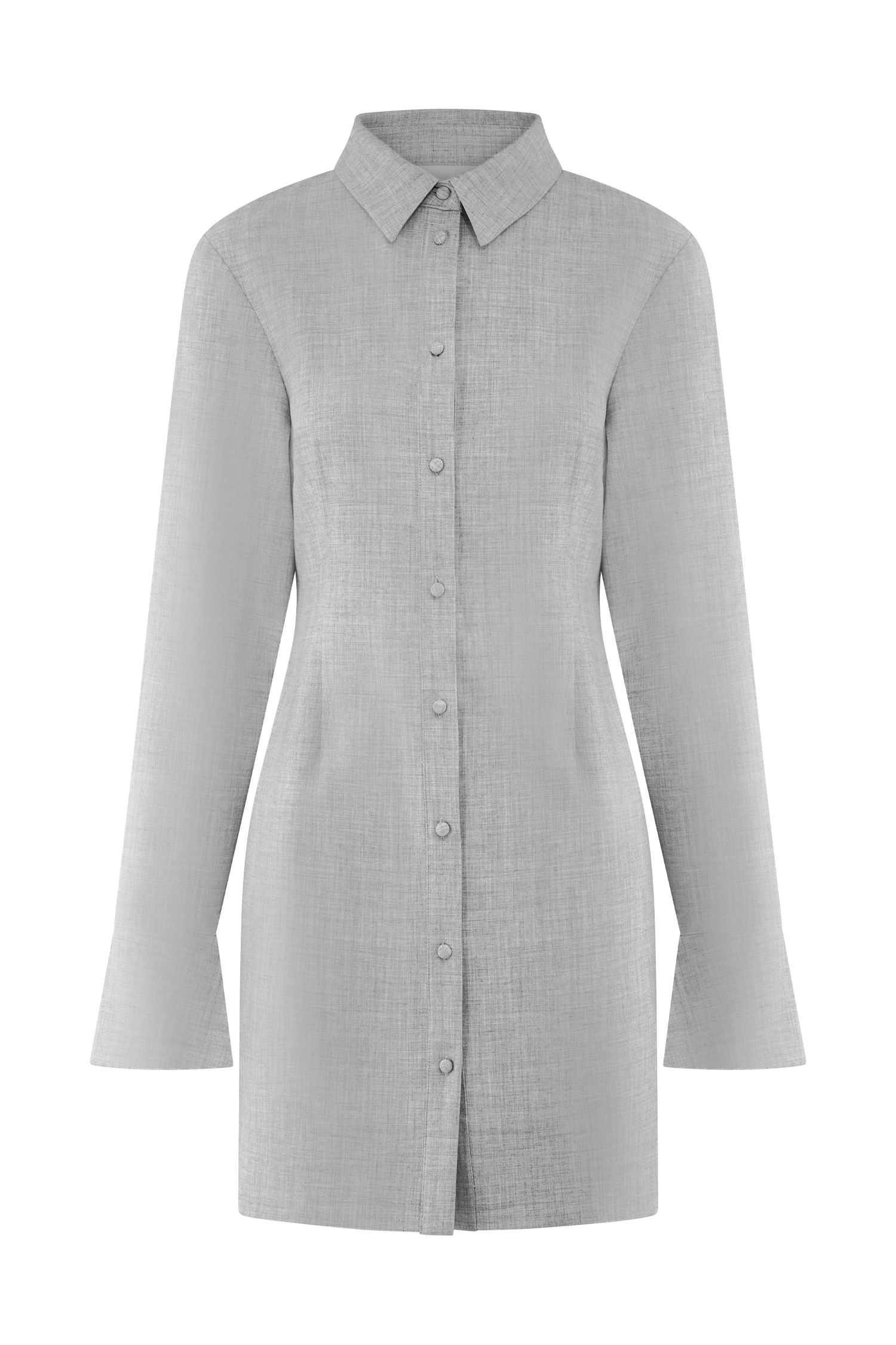 Dorian Fitted Shirt Mini Dress - Charcoal Marle | MESHKI US Dorian Fitted Shirt Mini Dress - Charcoal Marle | MESHKI US