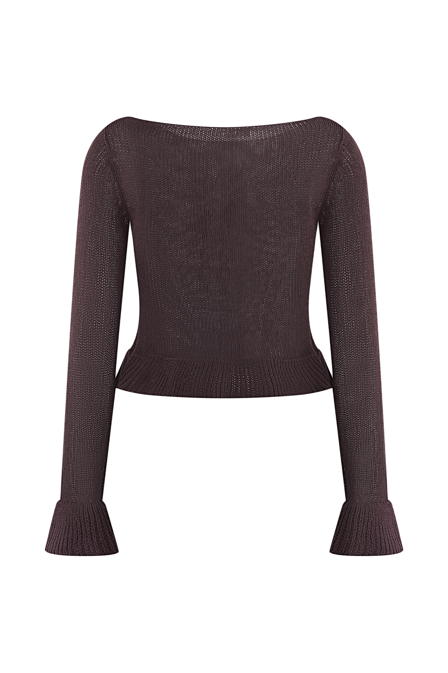 Eleanor Knit Frill Cardigan - Chocolate | MESHKI US
