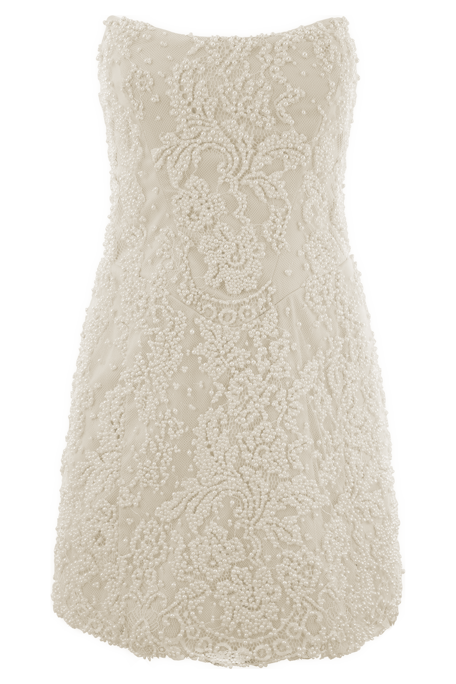 Eva Hand Beaded Pearl & Lace Mini Dress - White | MESHKI US Eva Hand Beaded Pearl & Lace Mini Dress - White | MESHKI US