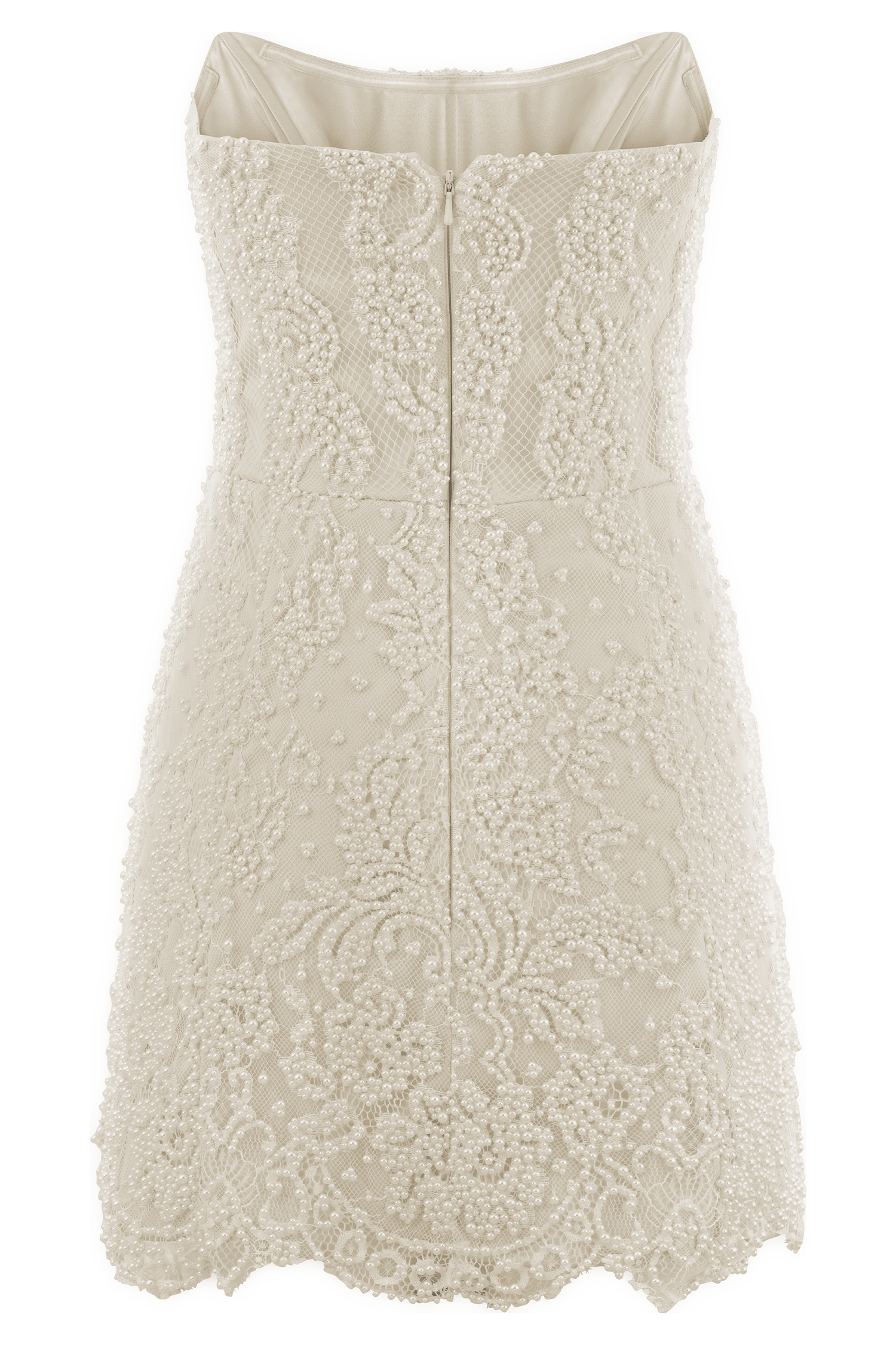 Eva Hand Beaded Pearl & Lace Mini Dress - White | MESHKI US Eva Hand Beaded Pearl & Lace Mini Dress - White | MESHKI US