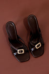 Jodie High Heel With Hardware - Chocolate